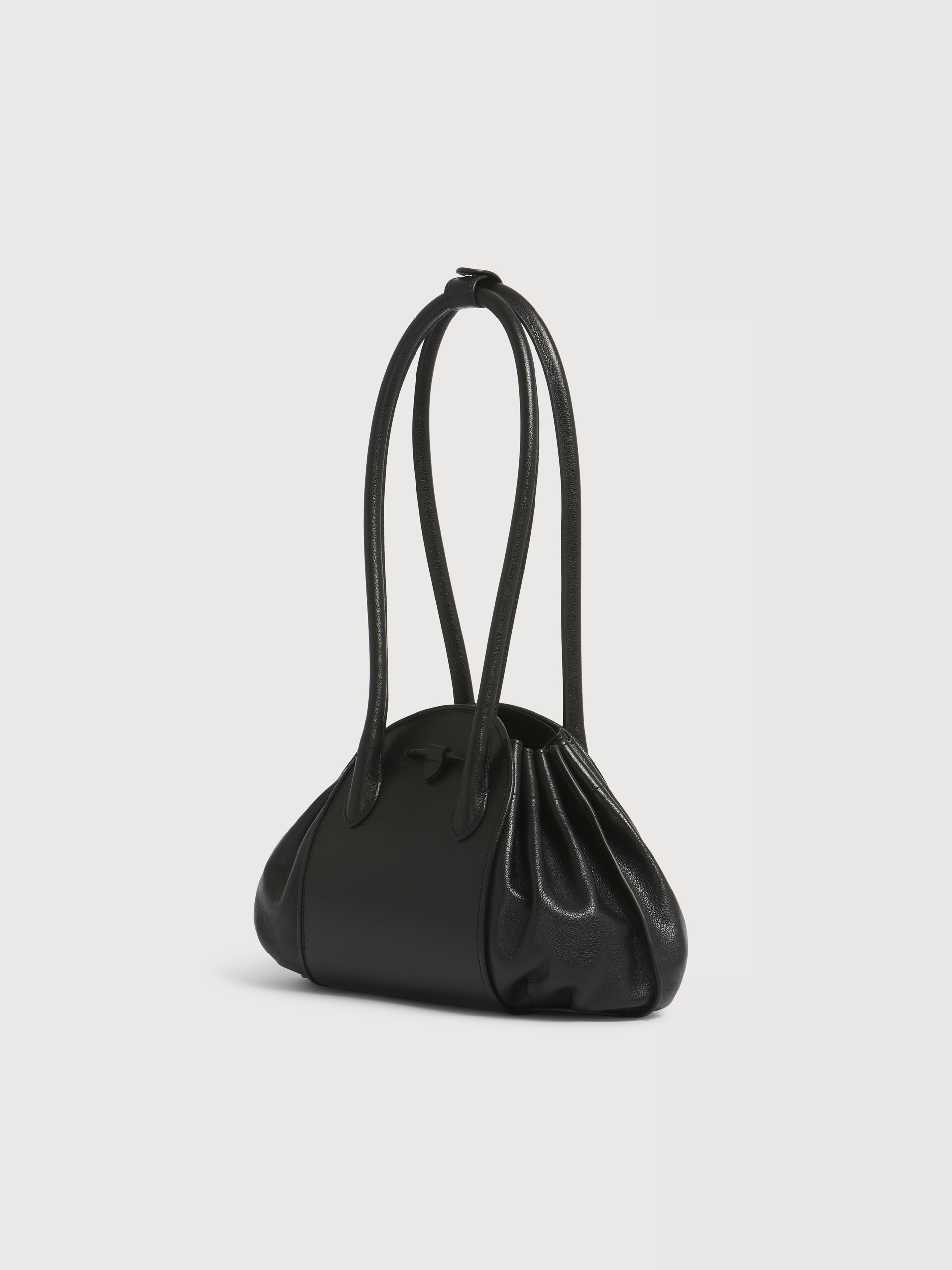 Black leather Tulipea Shoulder bag - Shopping Bags - Image 2