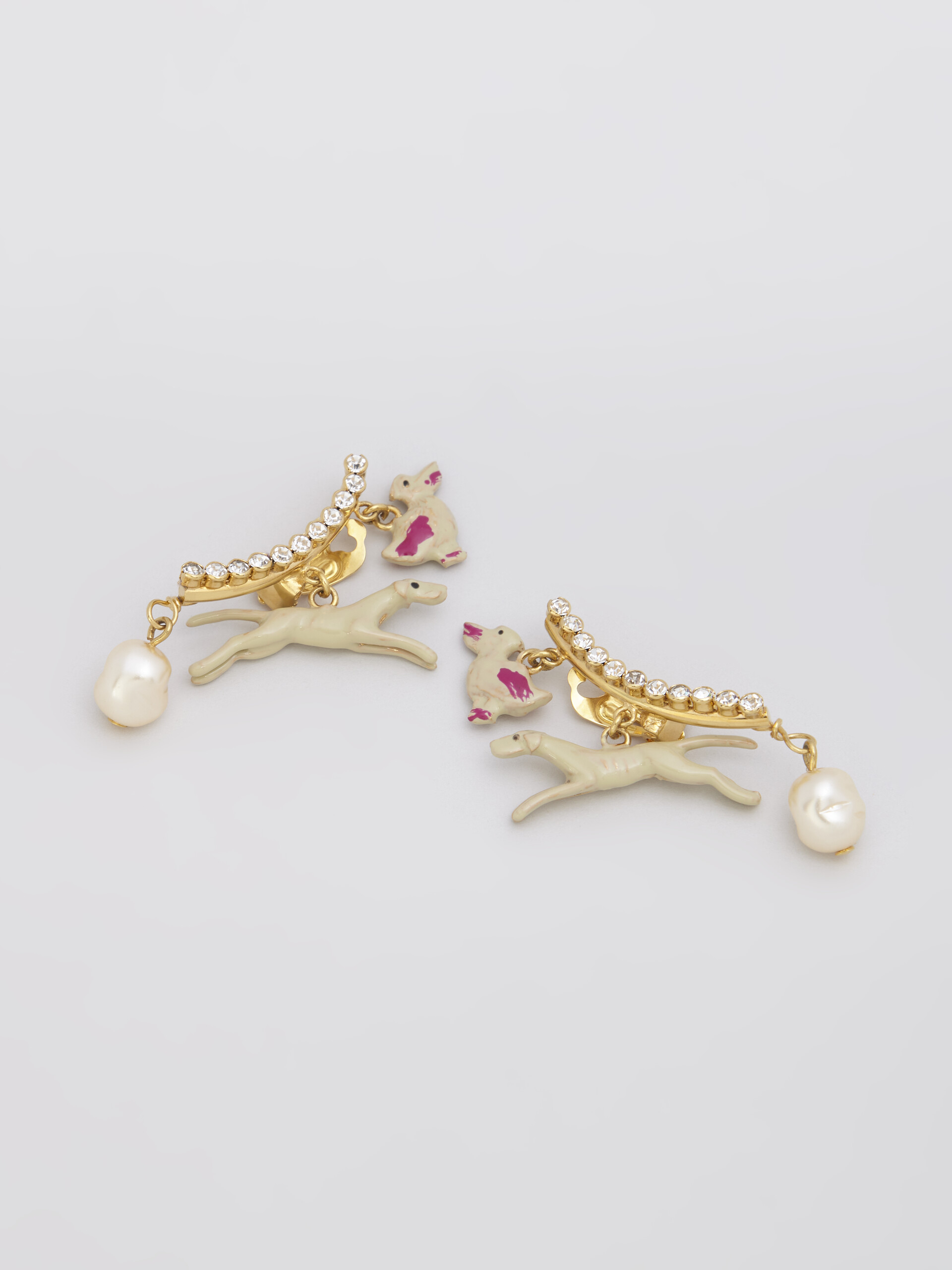Brass FOUND TREASURES greyhound earrings - Earrings - Image 4