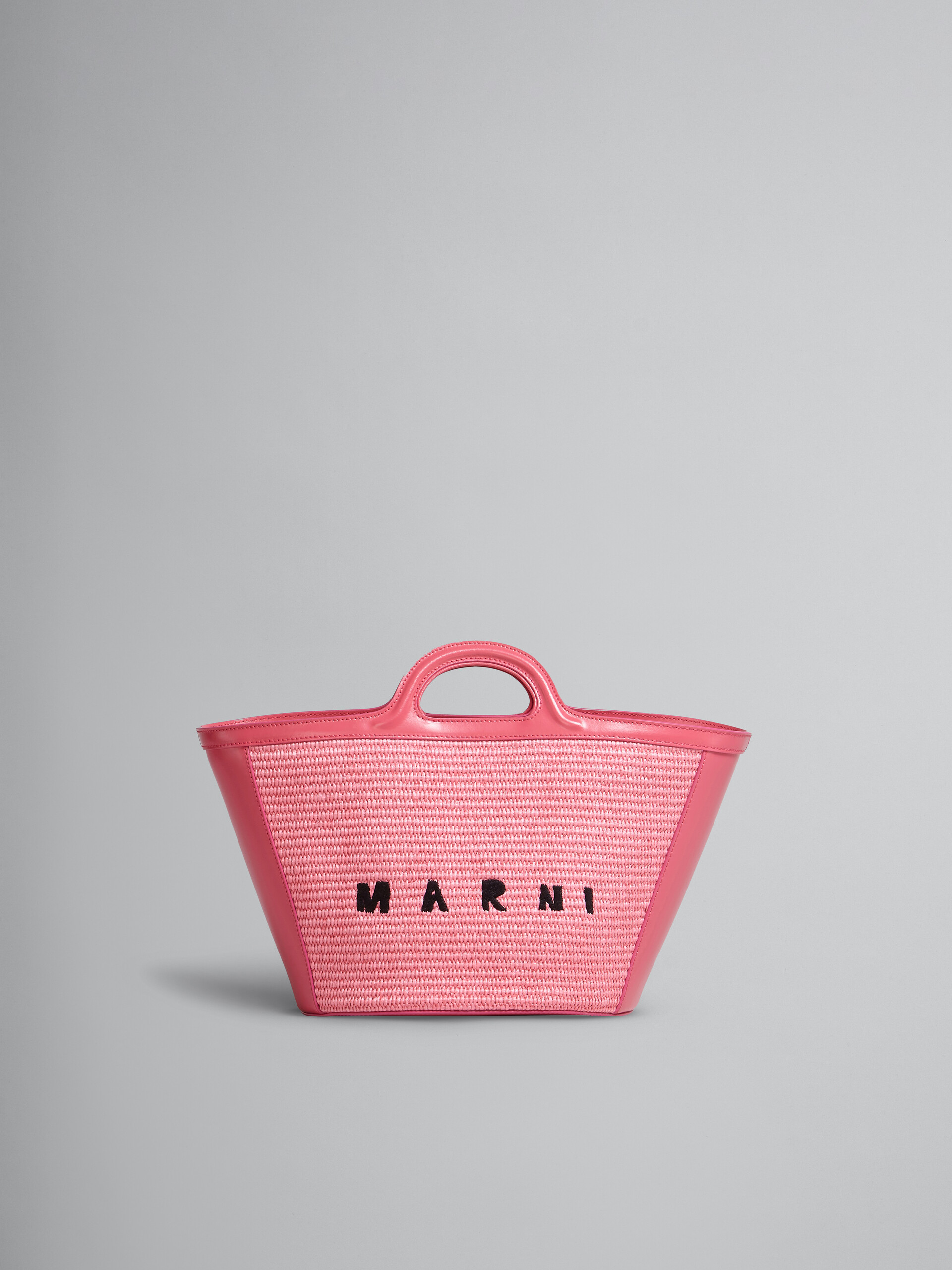 TROPICALIA small bag in pink leather and raffia - Handbags - Image 1