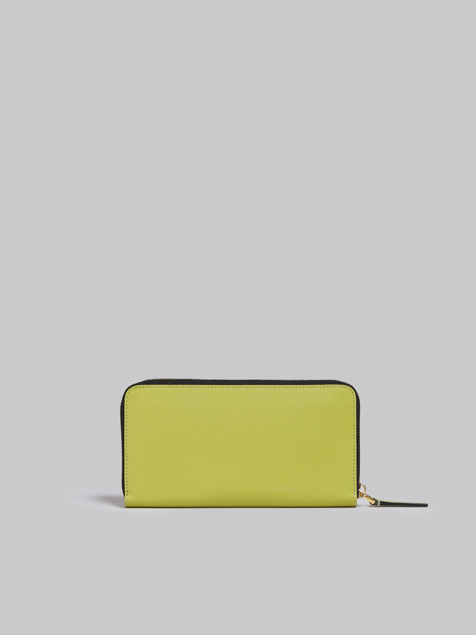 Multicoloured green saffiano leather zip-around wallet - Wallets - Image 3
