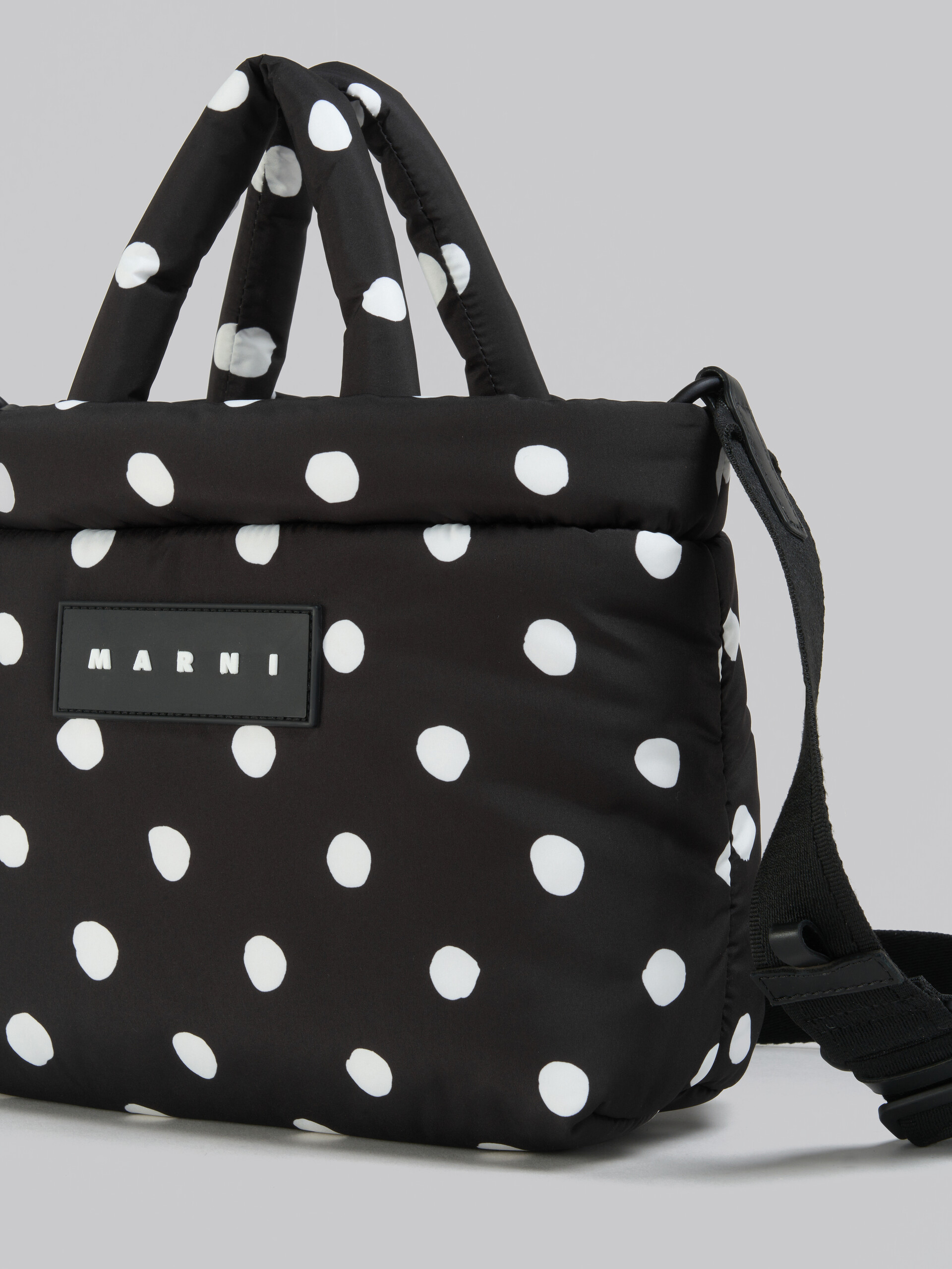Black polka-dot Puff mini tote bag - Handbag - Image 5
