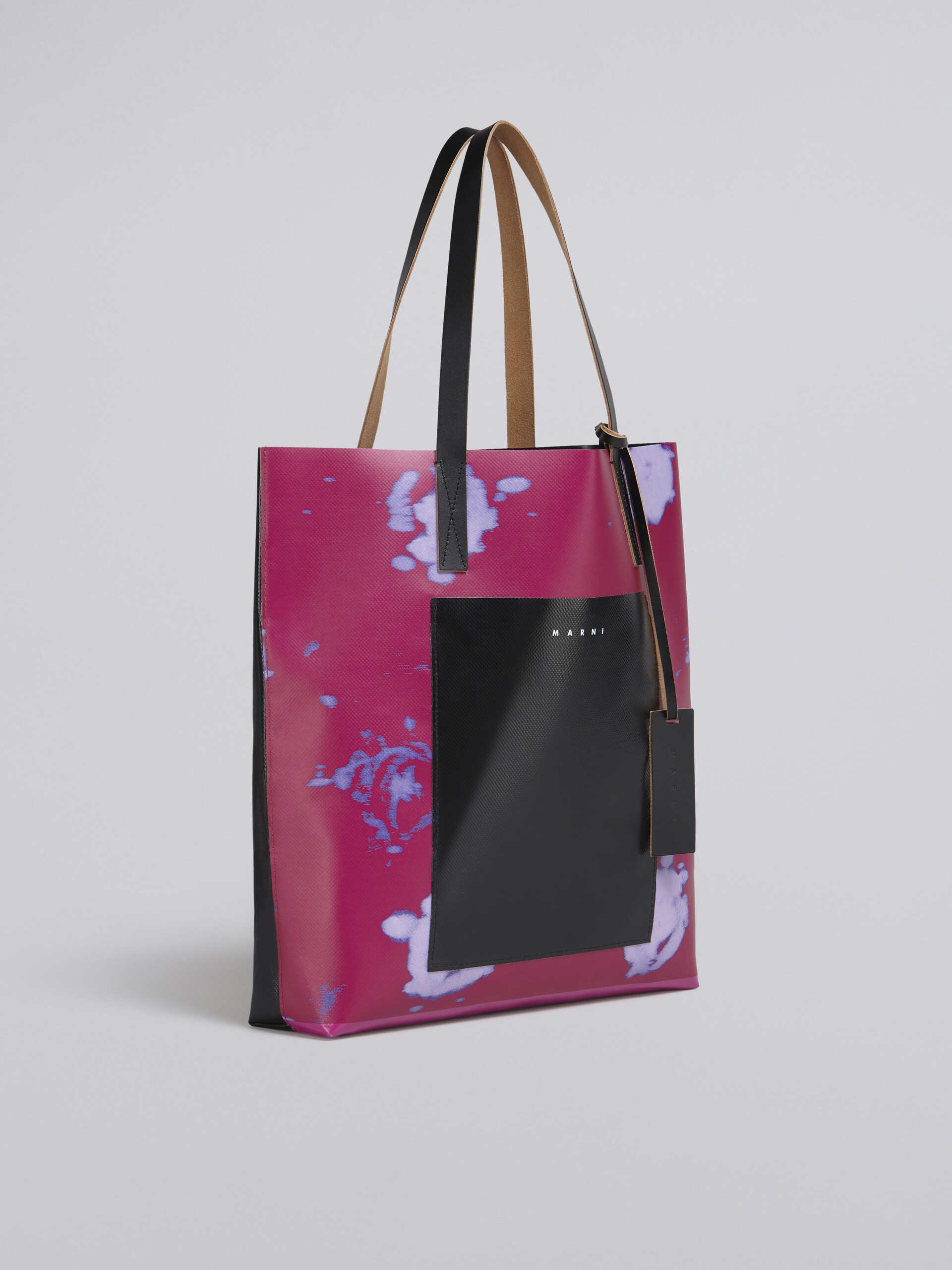 Pink Faded Roses print PVC bag - Shopping Bags - Image 6