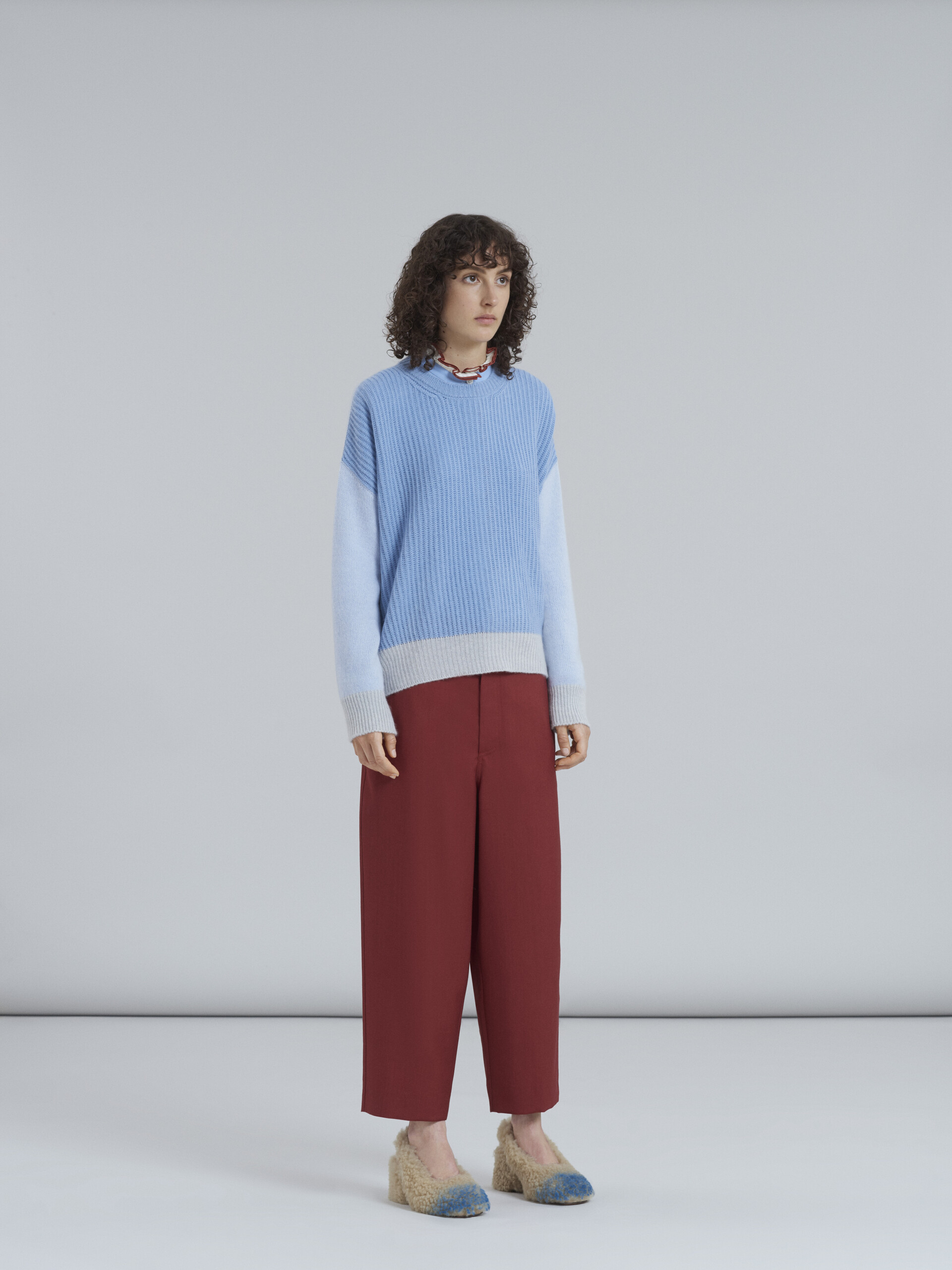 Cashmere sweater with colour-block pattern - Pullovers - Image 3