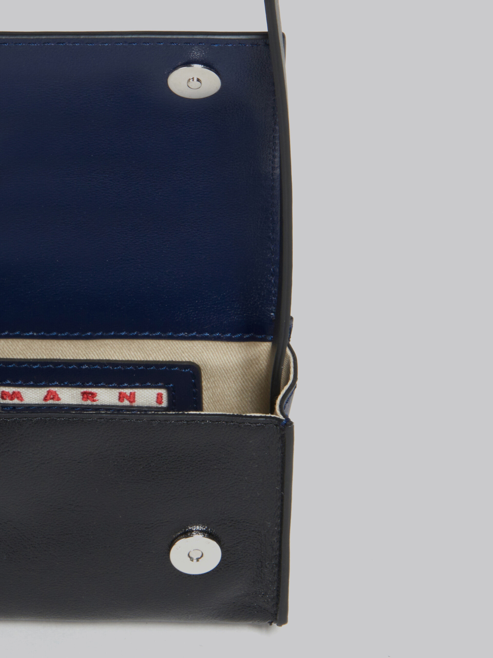 Blue and black leather crossbody bag - Shoulder Bags - Image 4