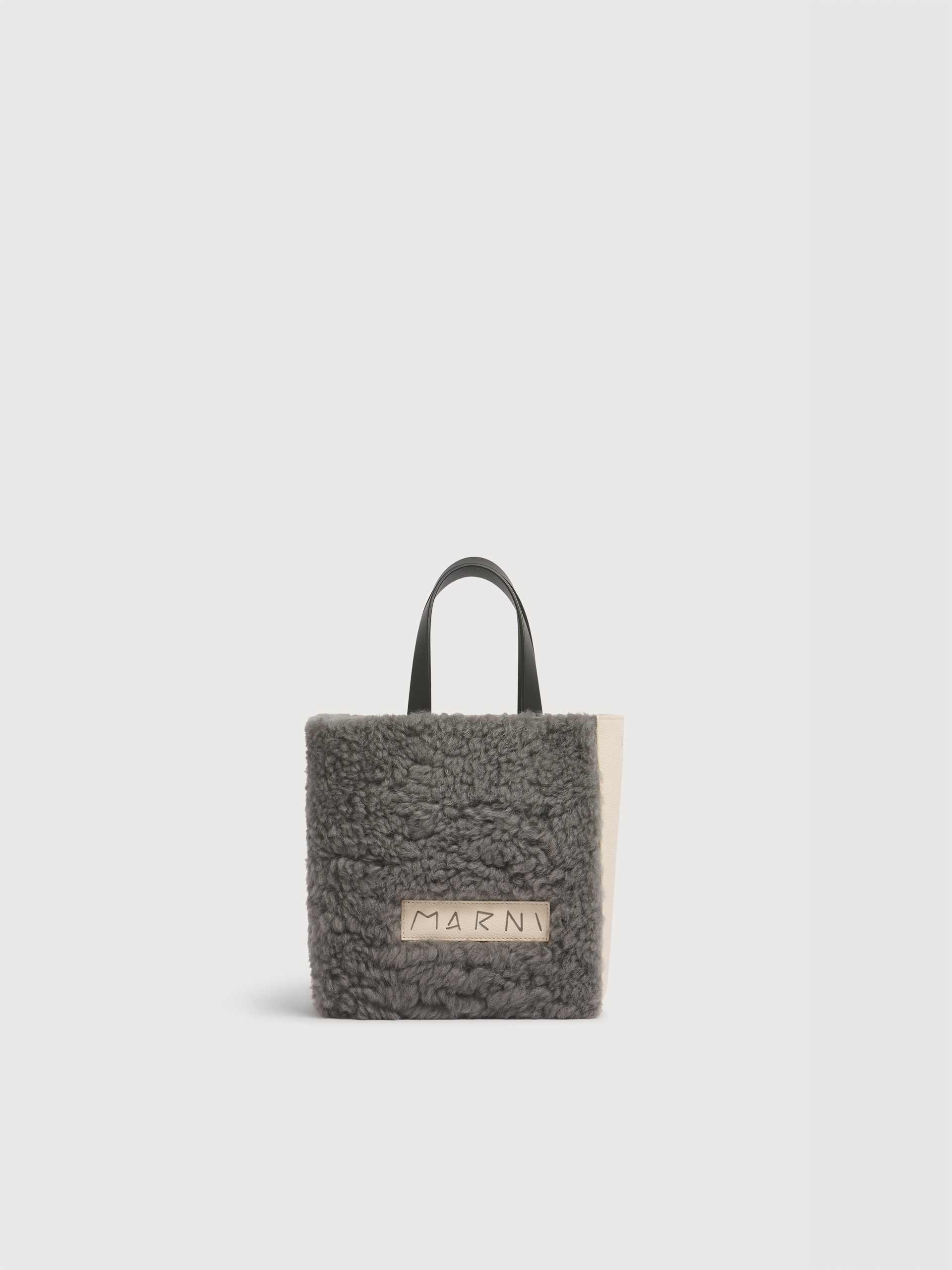 ブルー ベージュ シアリング＆レザー製 Museo ソフトミニバッグ | Marni