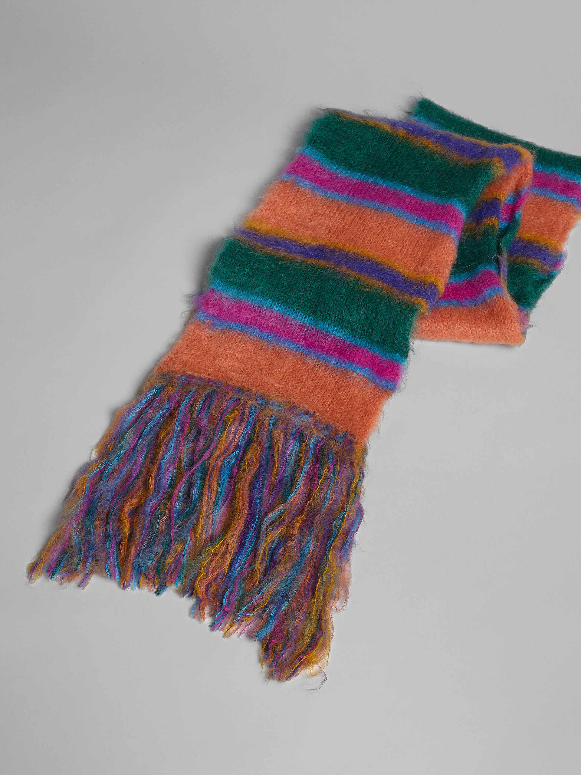 Multicolour striped mohair and wool  scarf - Scarves - Image 4
