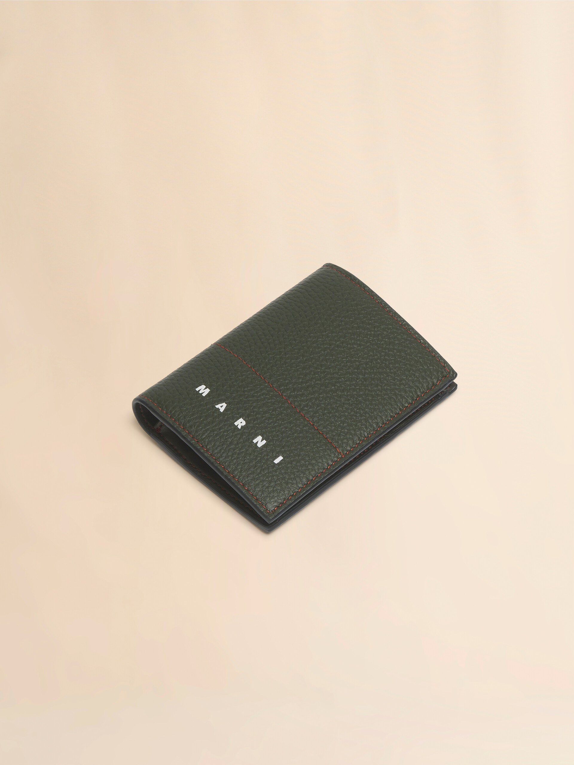 ブラック レザー製二つ折りカードケース - 財布 - Image 5