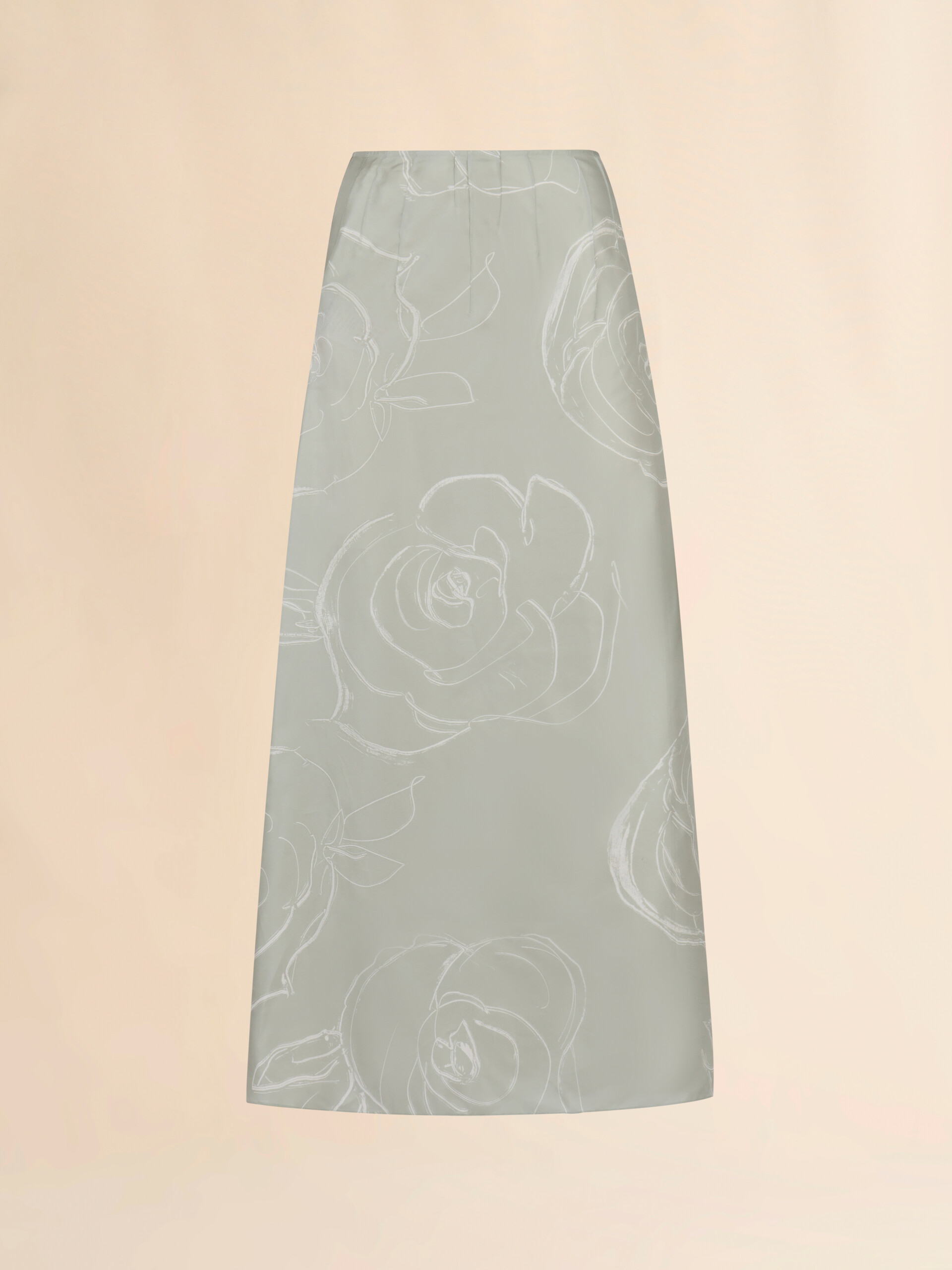 Green silk skirt with Aurora print - Skirts - Image 1