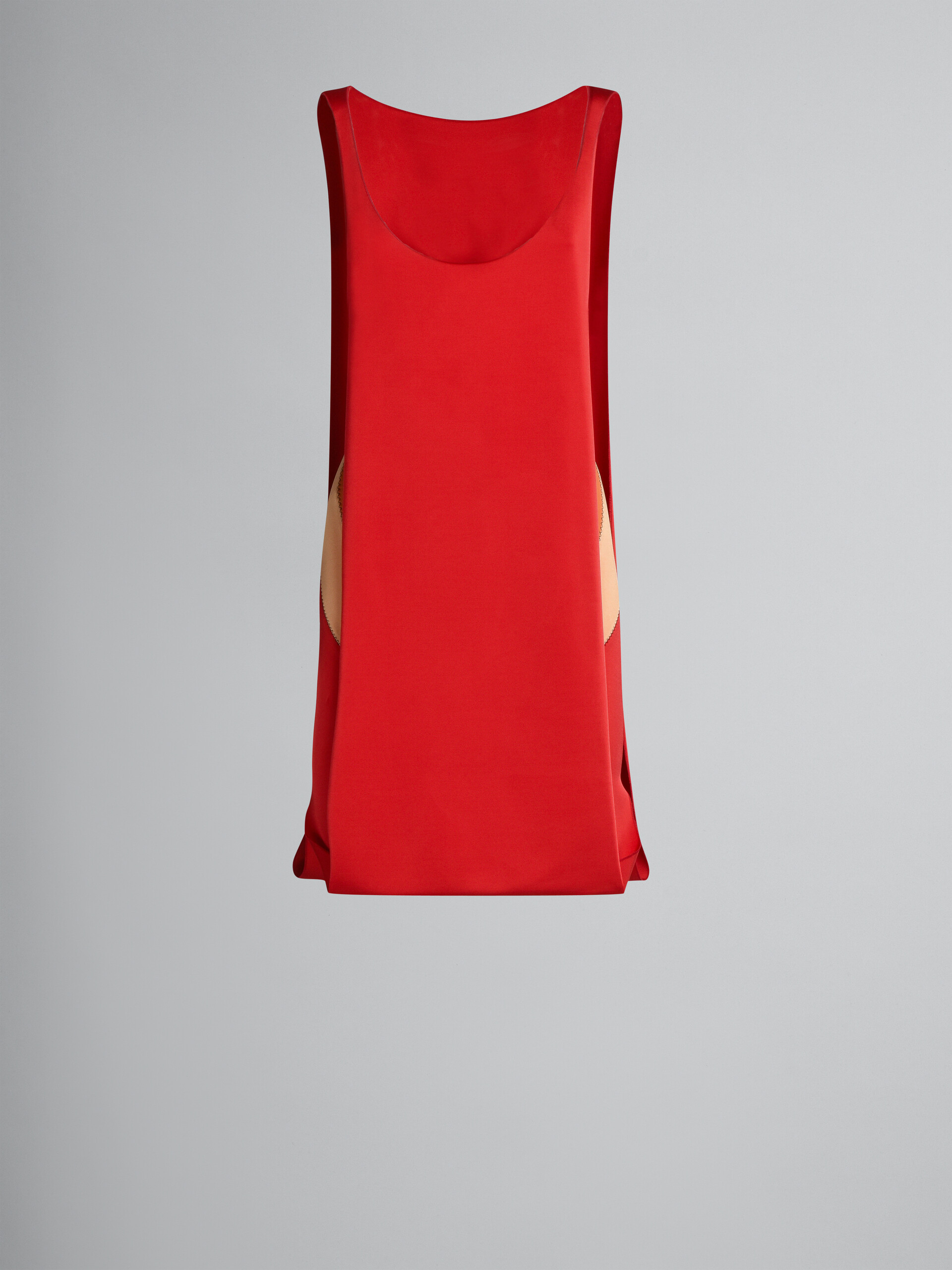 Red jersey draped mini dress - Dresses - Image 1