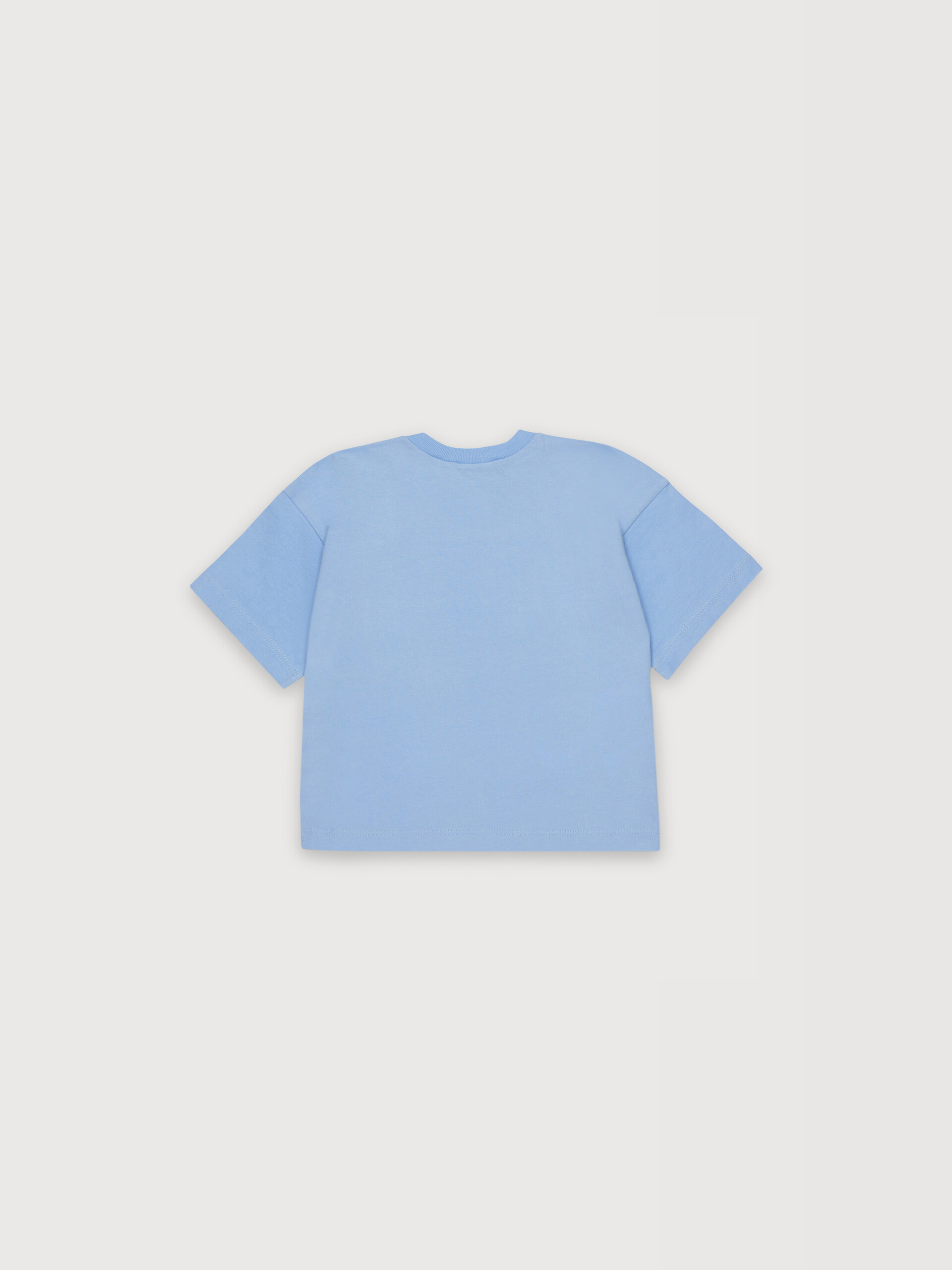 Light blue cotton T-shirt with airplane print - T-shirts - Image 2