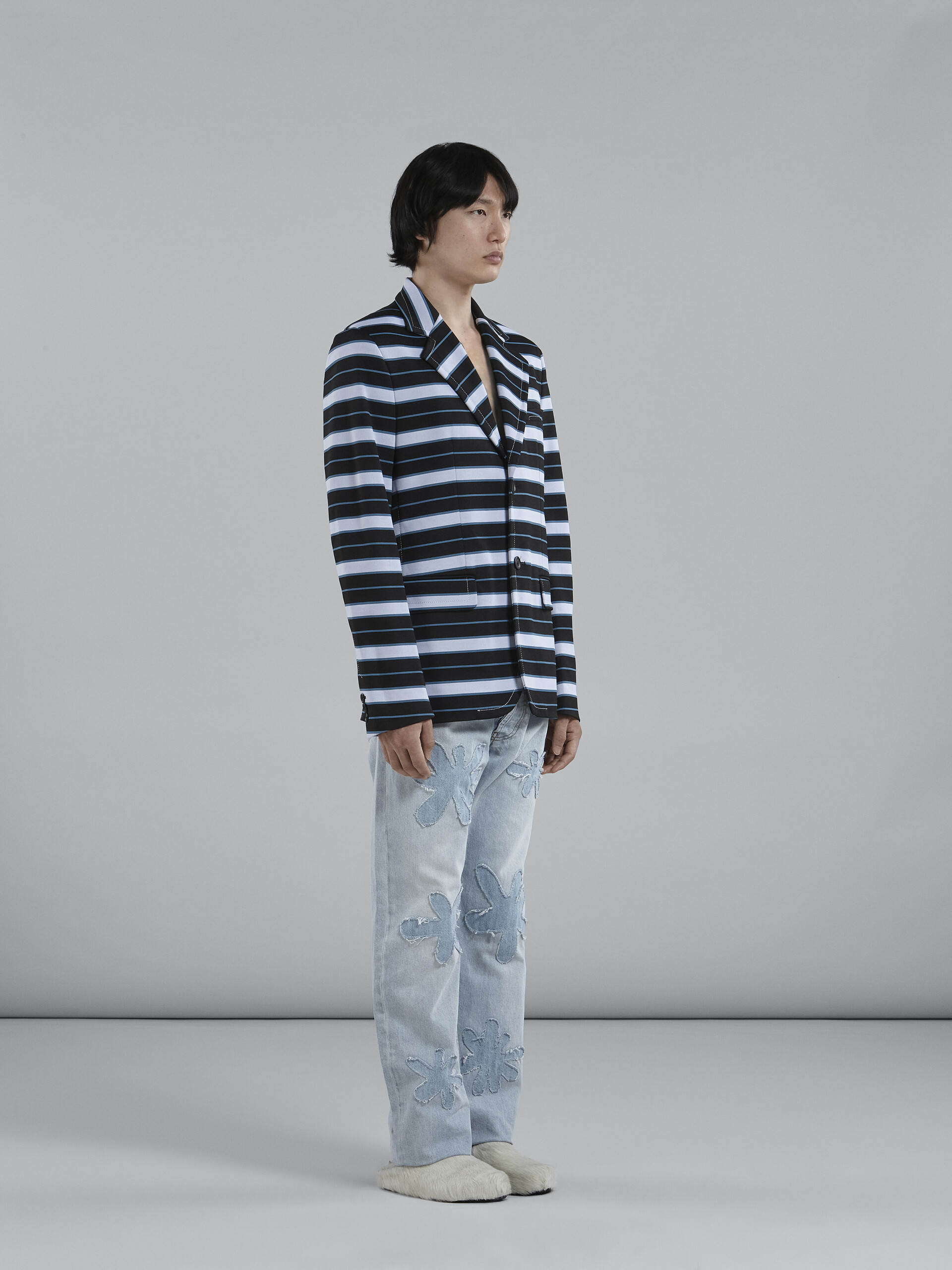 Striped techno jersey blazer - Jackets - Image 6