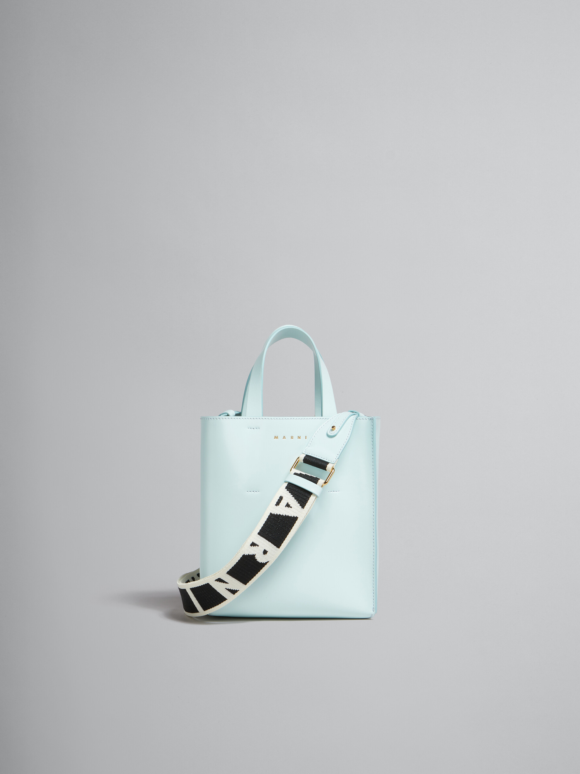 Museo Bag Mini in pelle azzurra - Borse shopping - Image 1