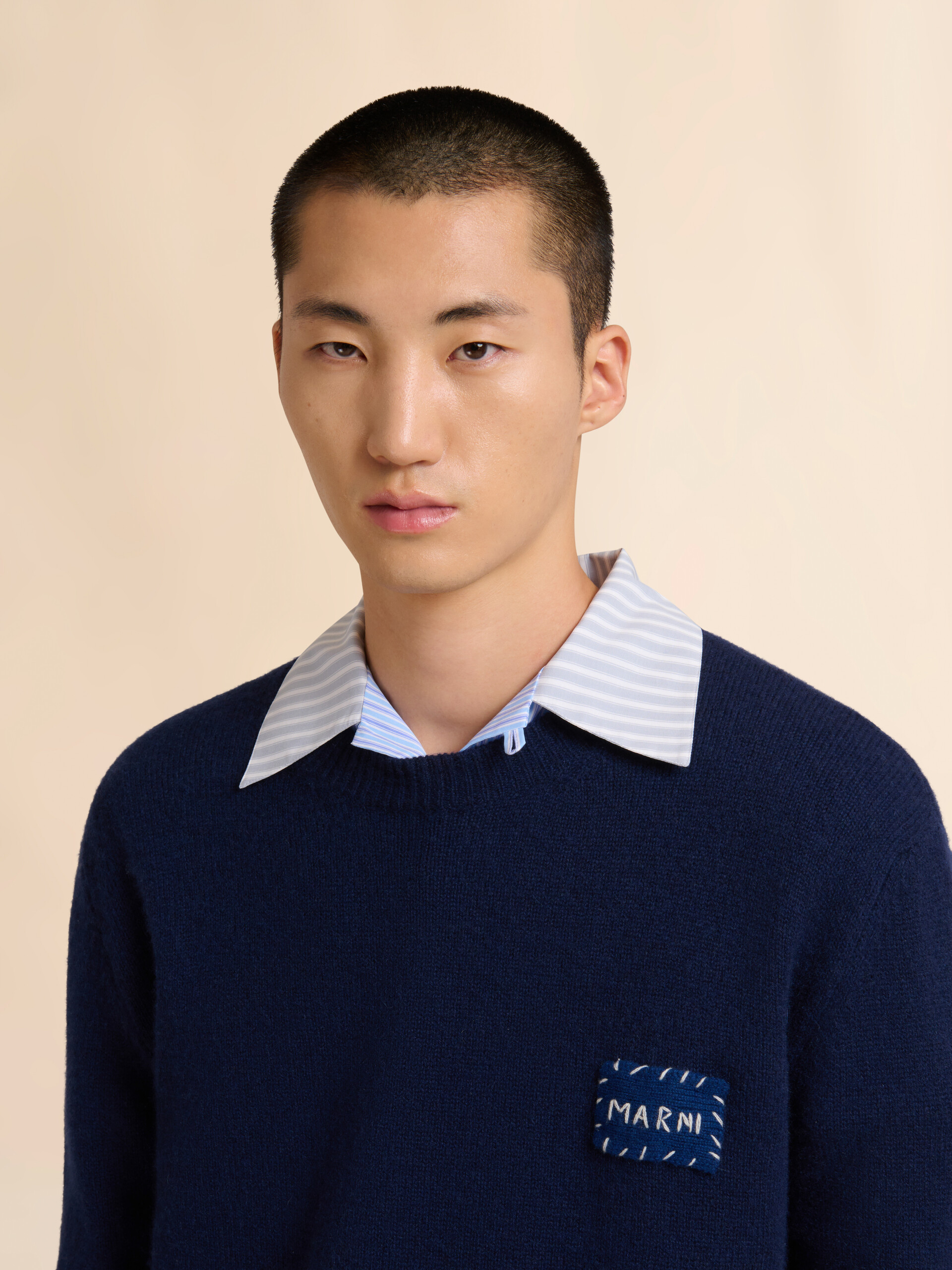 Blue cashmere jumper with Marni patch - Pullovers - Image 4