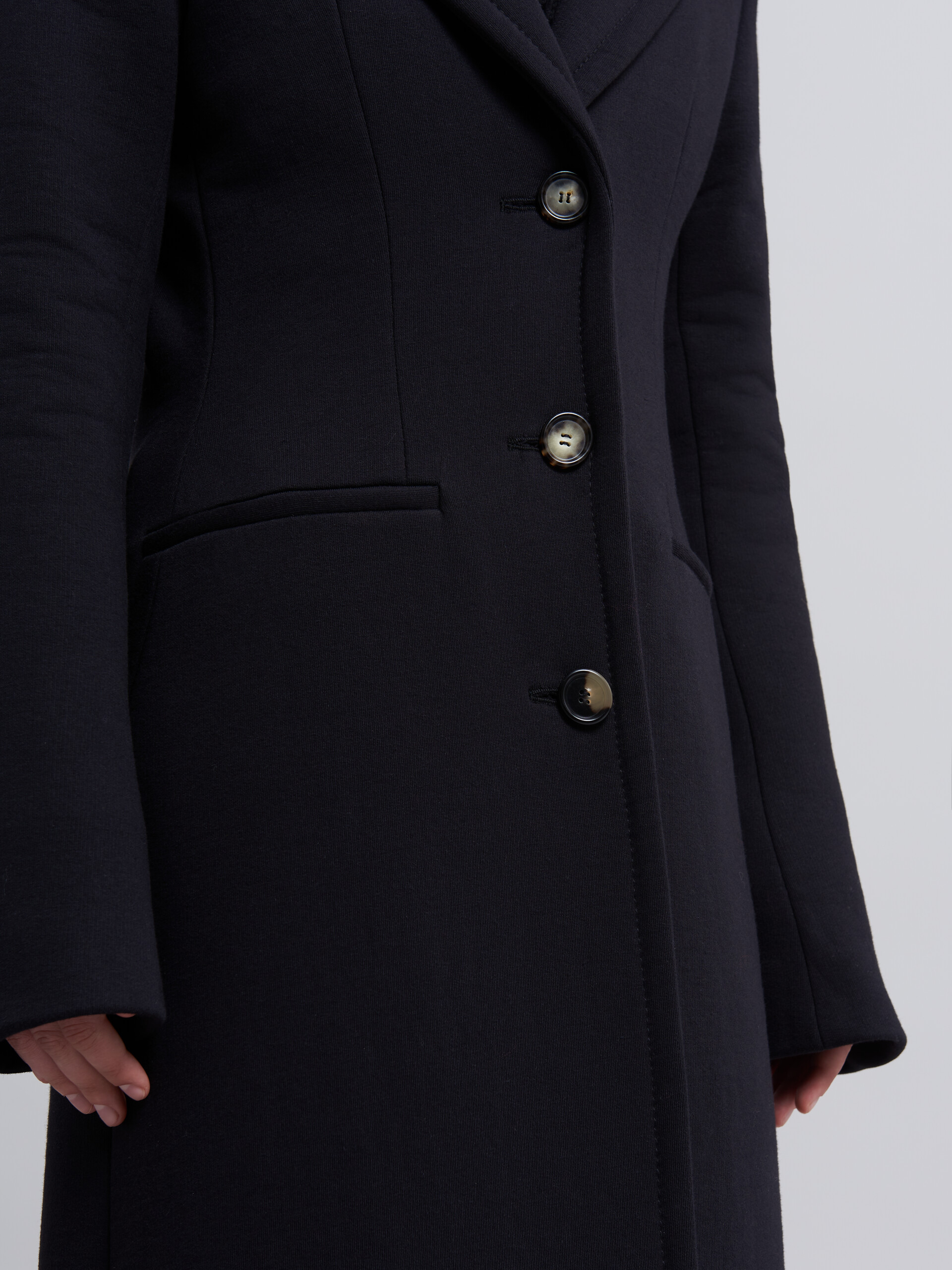 Coat in compact cotton sweatshirt - Coats - Image 5
