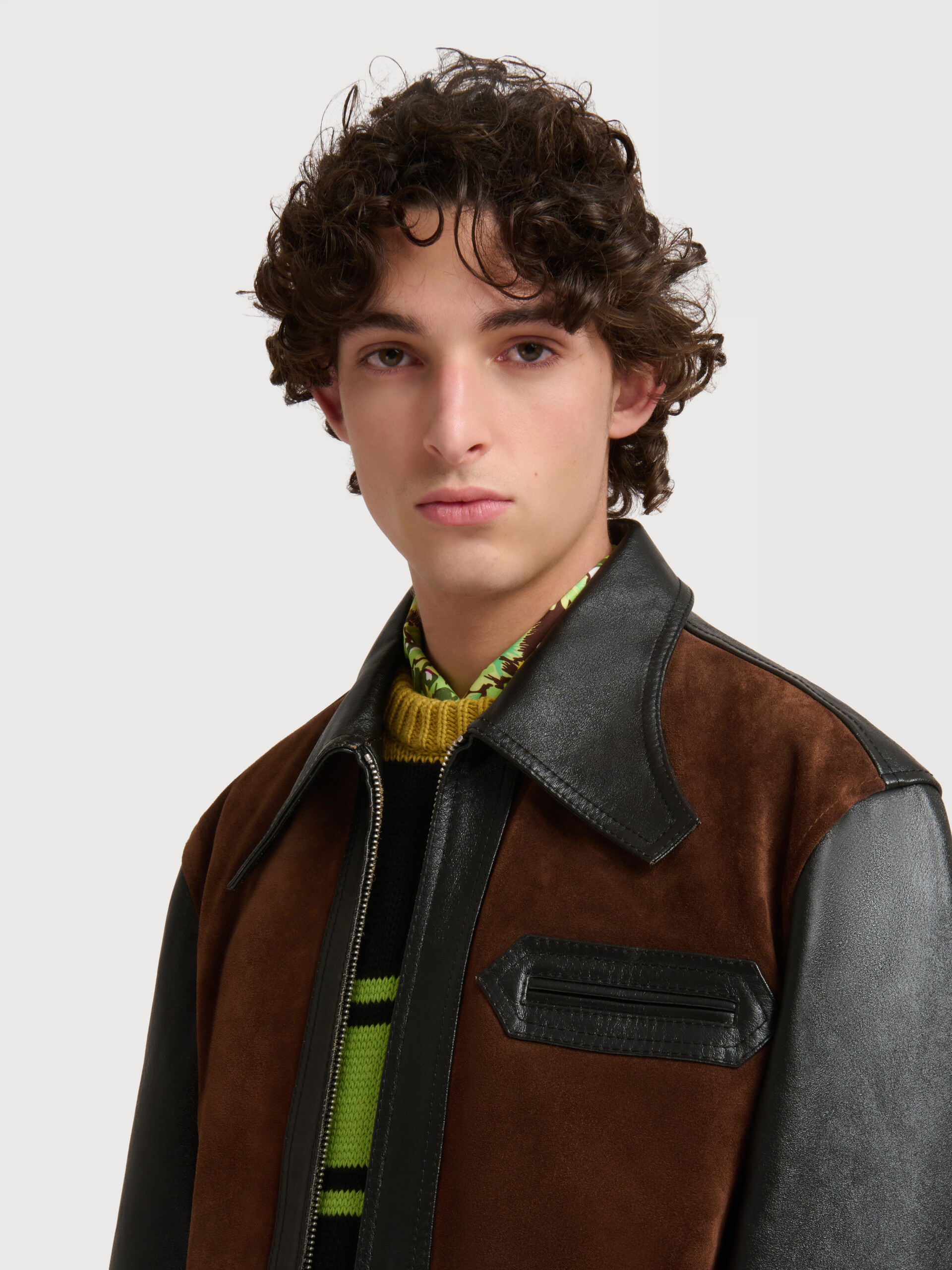 크러스트 프론트 디테일 블랙 가죽 재킷 - Jackets - Image 5