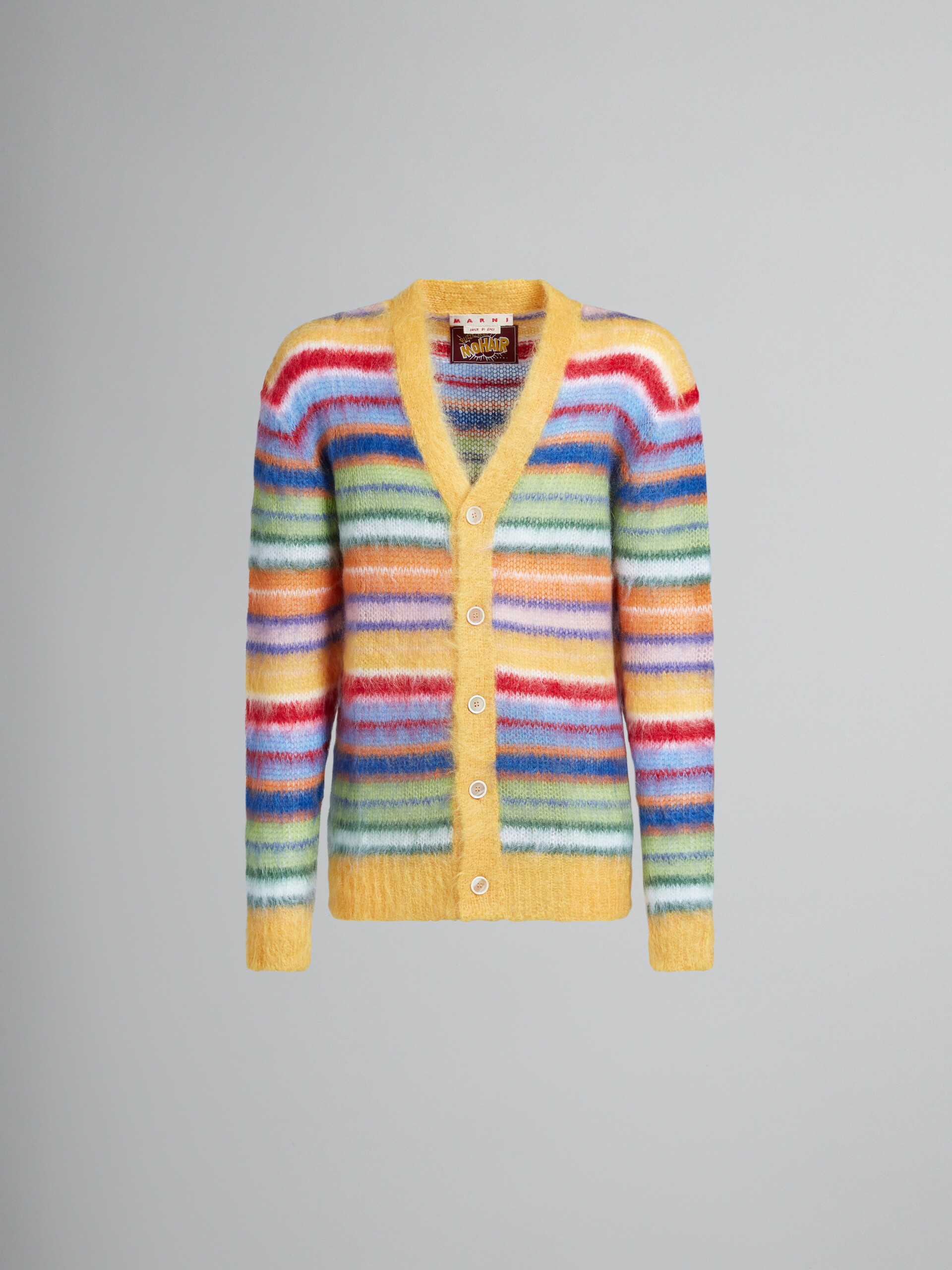 Multicoloured striped mohair cardigan - Pullovers - Image 1
