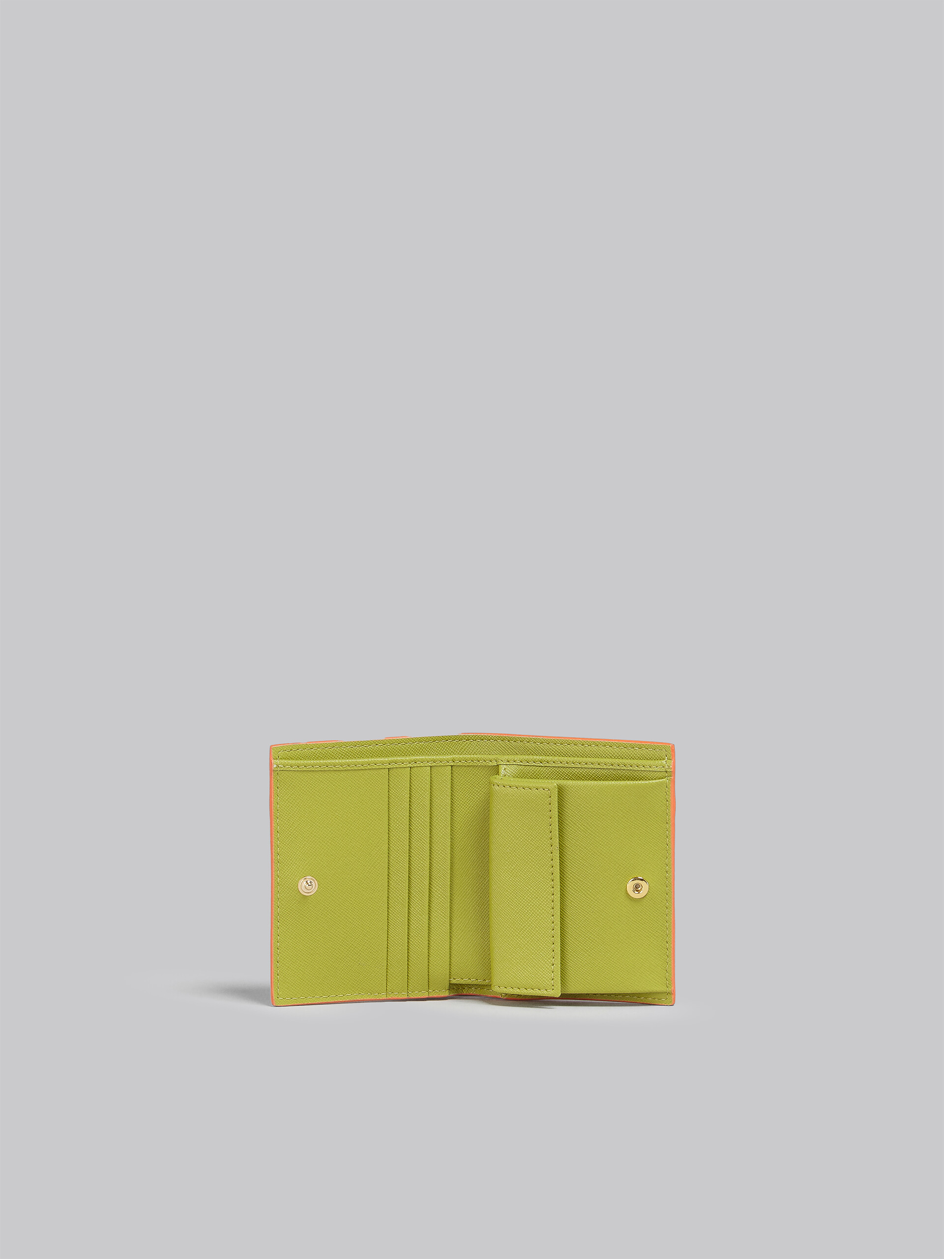 Green saffiano leather bi-fold  wallet - Wallets - Image 2