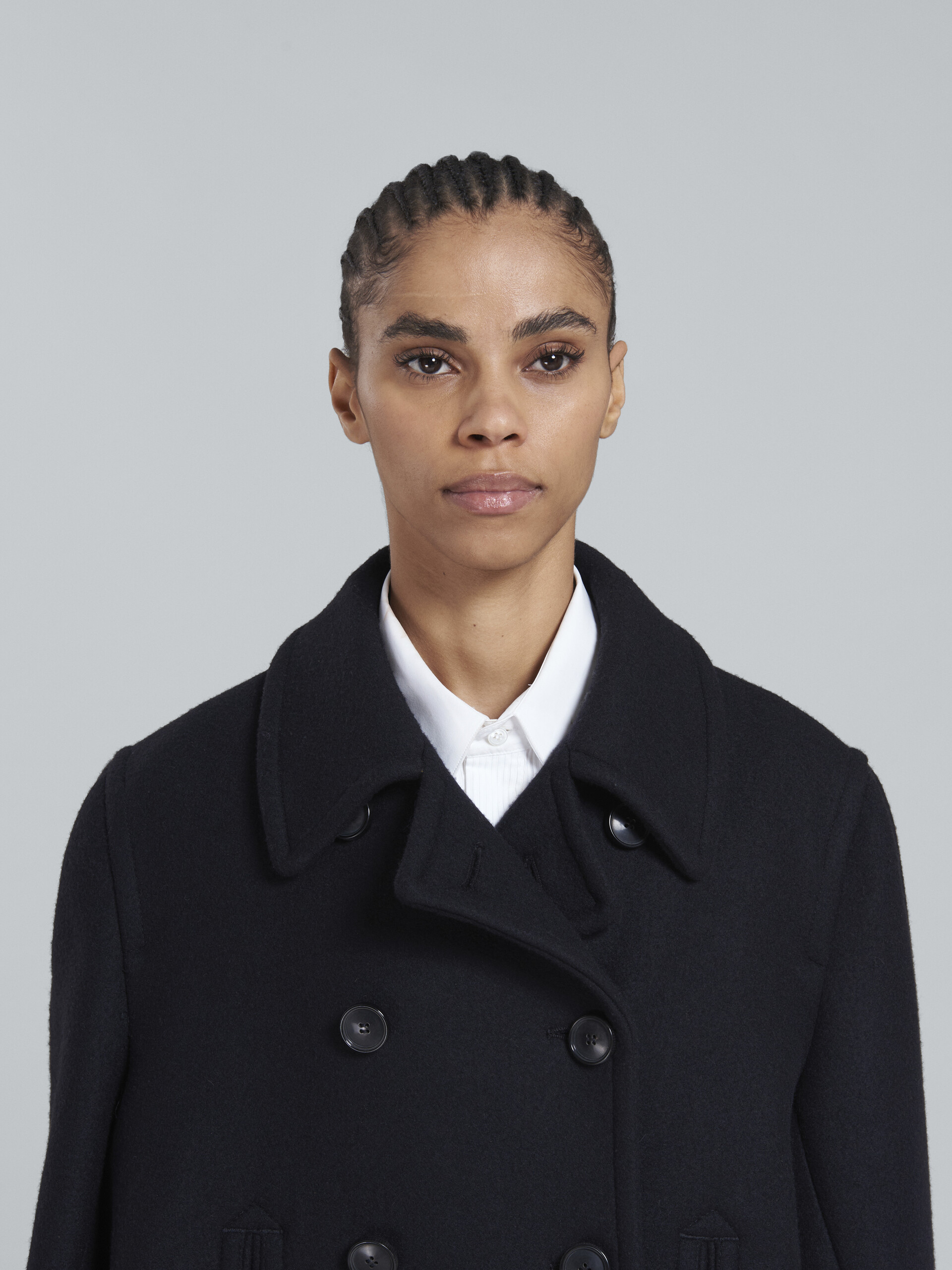 Black wool double-breasted peacoat - Jackets - Image 4