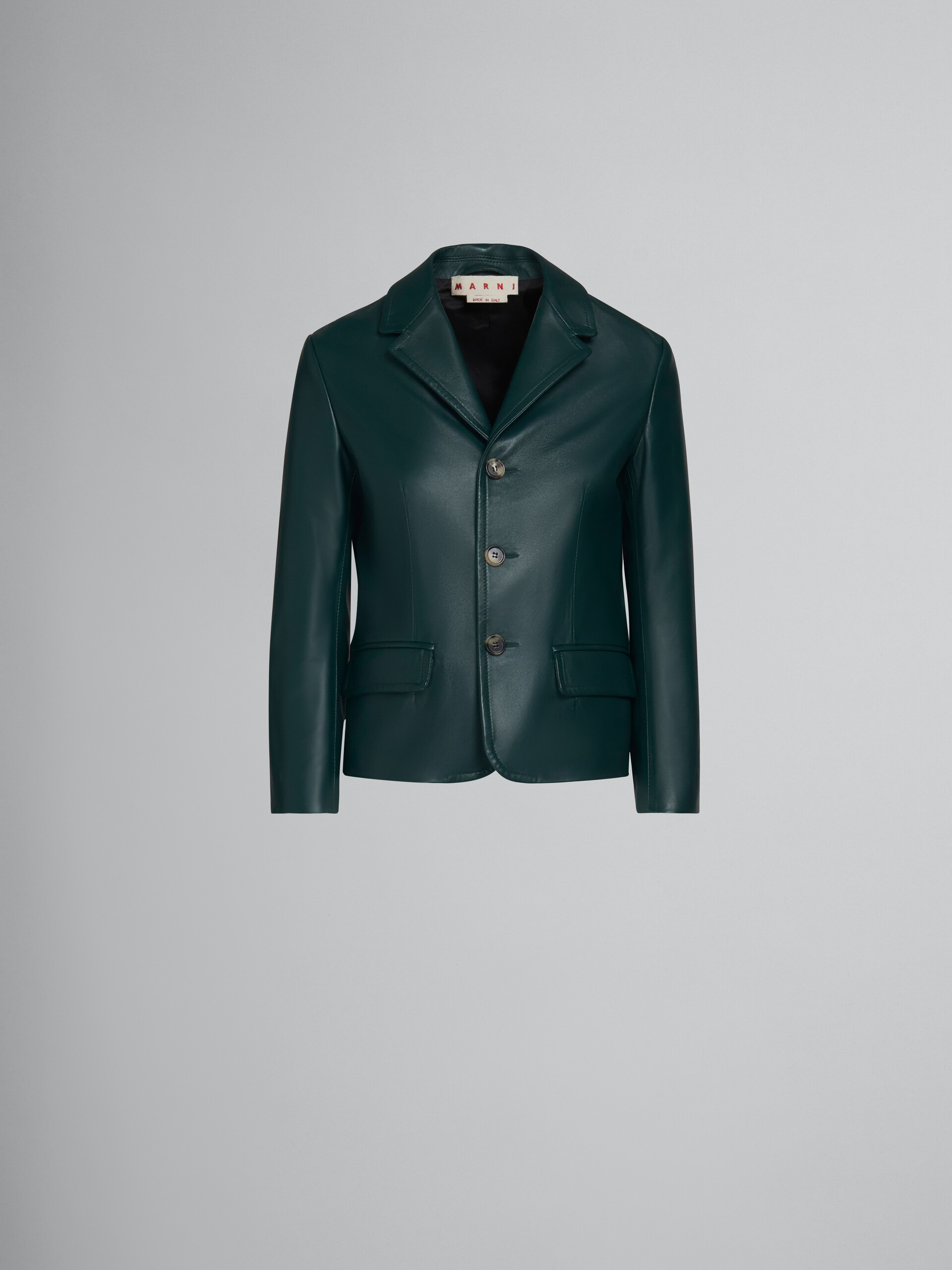 Green leather jacket - Jackets - Image 1