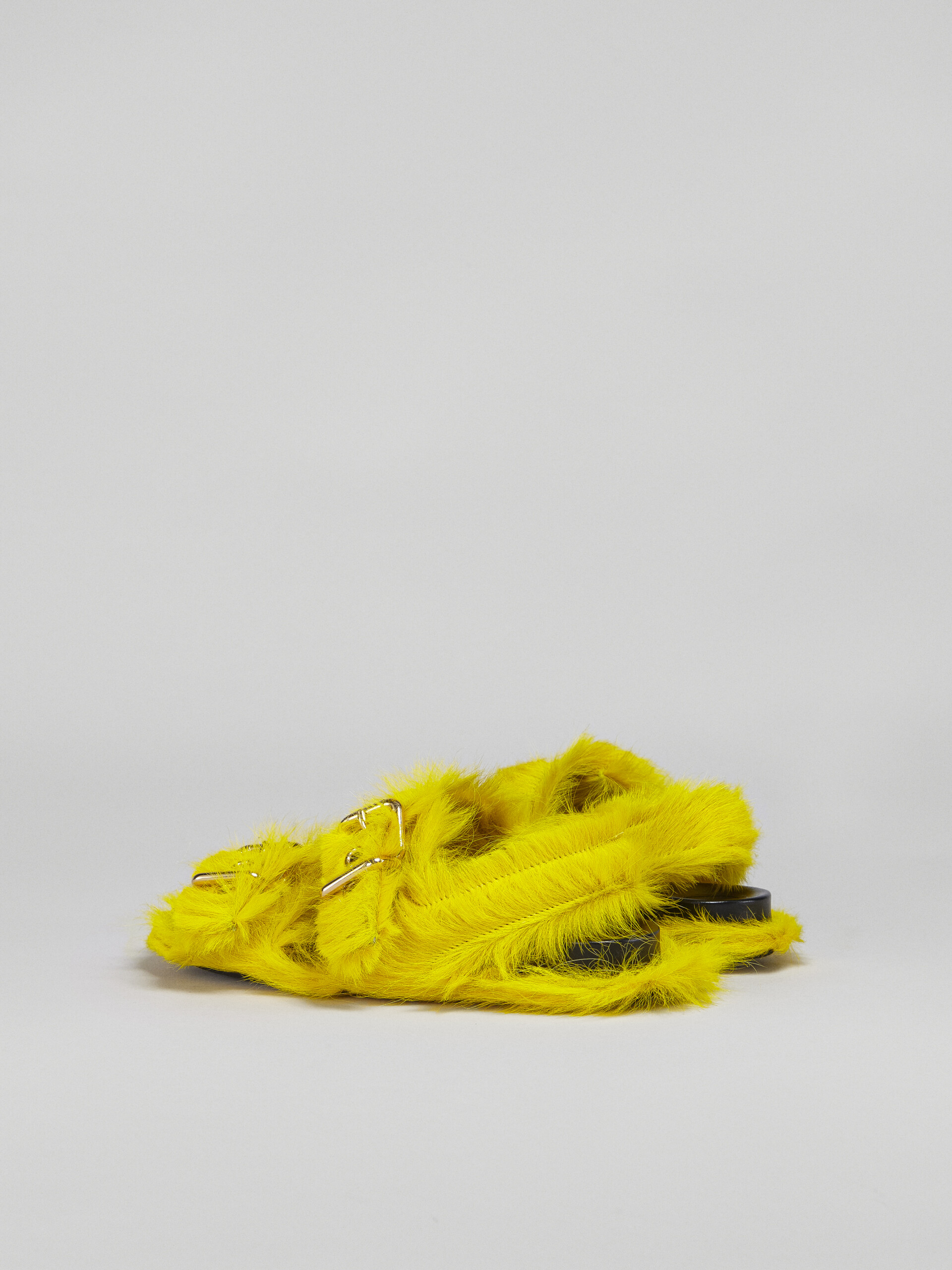 Yellow Fussbett in long calf hair - Sandals - Image 3