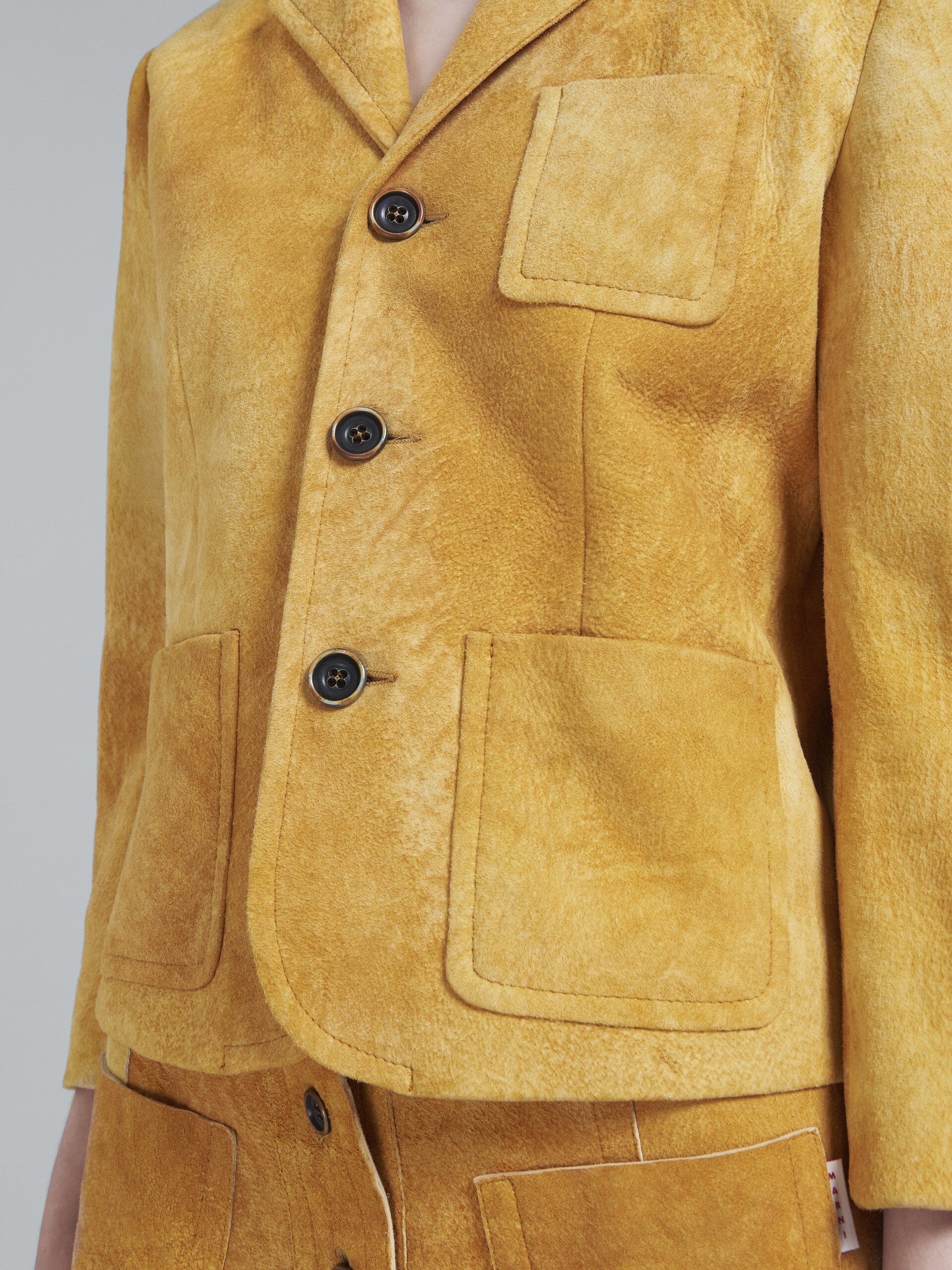 Light orange leather cropped jacket - Jackets - Image 5