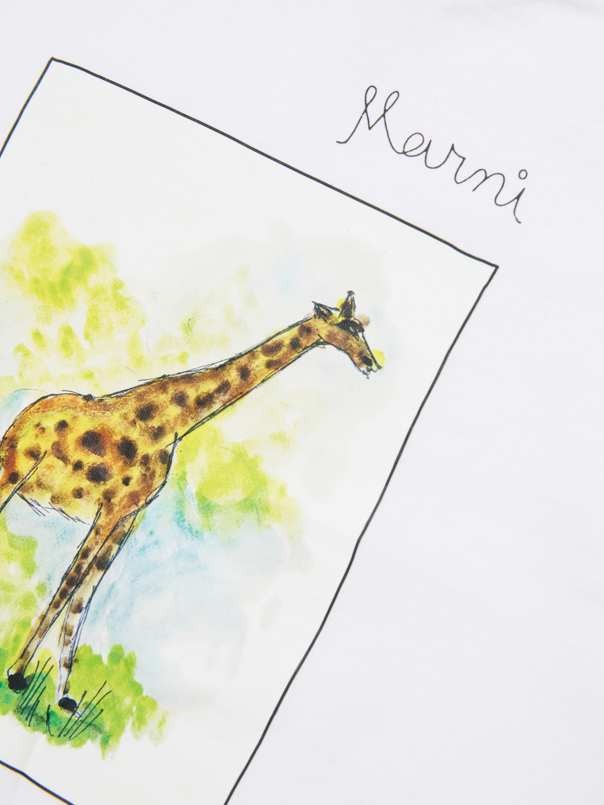 White cotton T-shirt with giraffe print - T-shirts - Image 4
