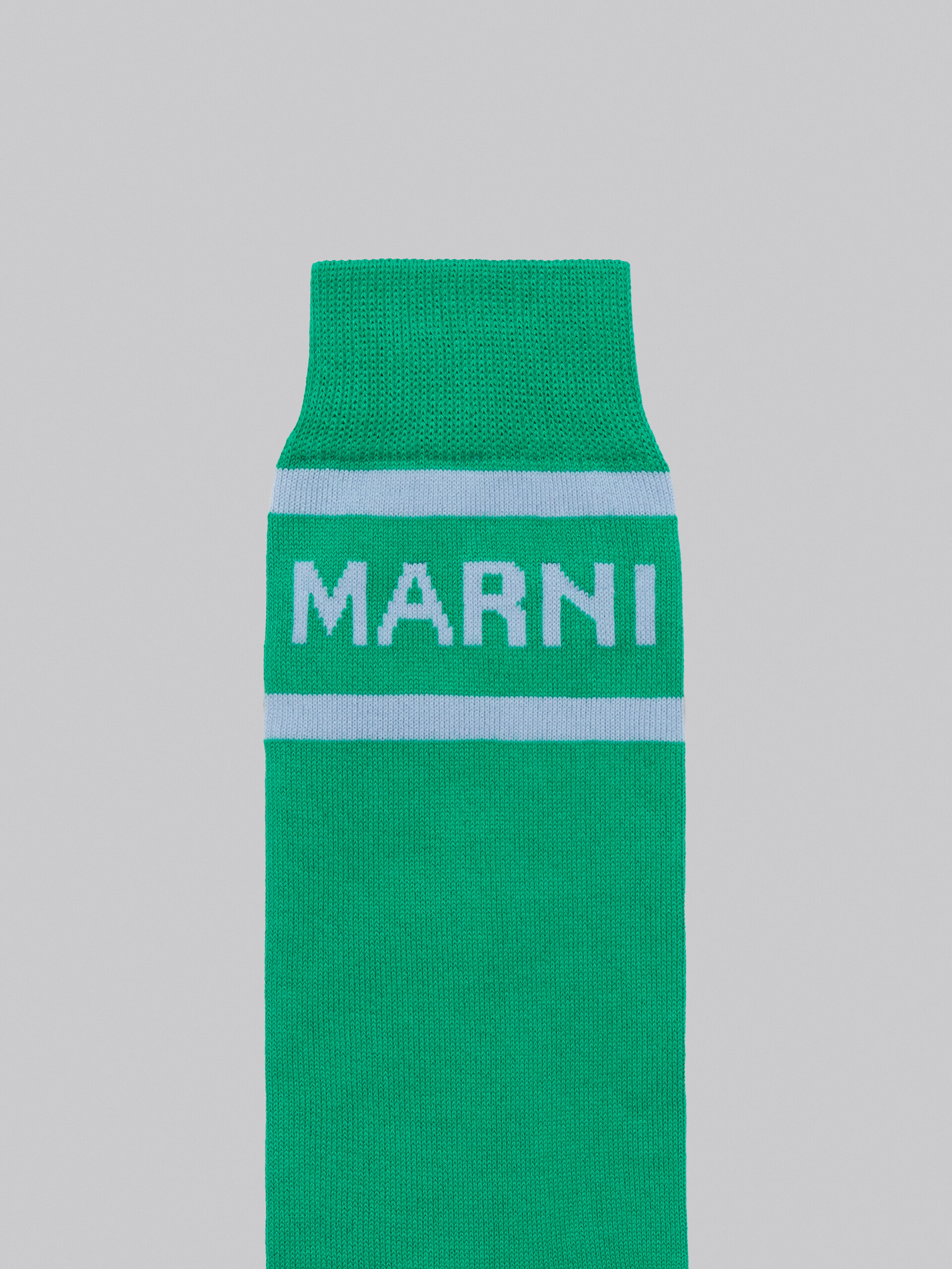 Green cotton socks with logo - Socks - Image 3