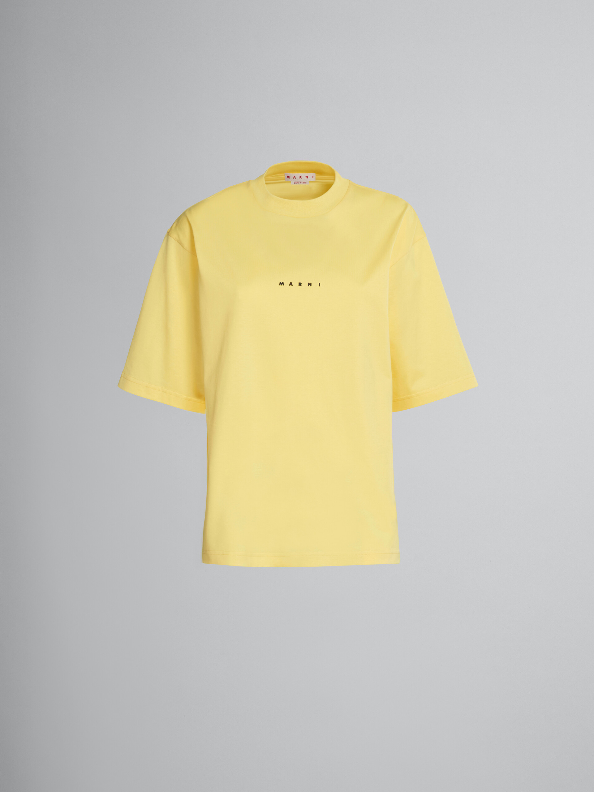 T-shirt en coton biologique jaune avec logo - T-shirts - Image 1