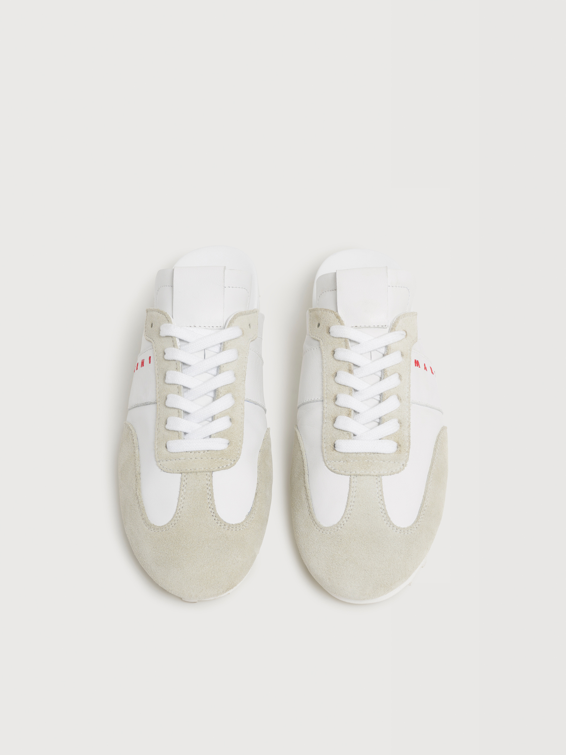 White nappa leather and suede Softy Soccer slip-on sneaker - Sneakers - Image 4