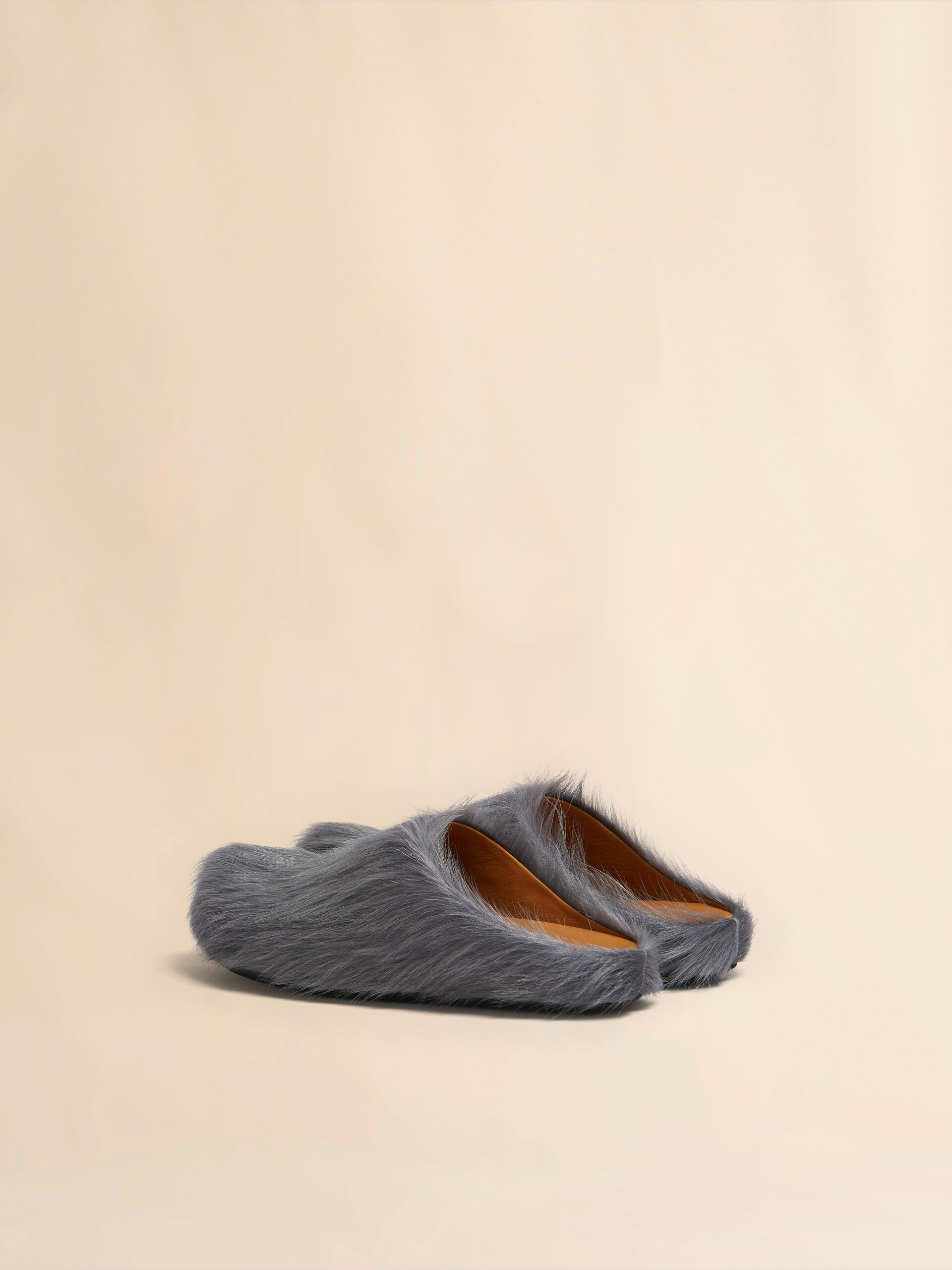 Blue long-hair calfskin Fussbett sabot - Clogs - Image 3