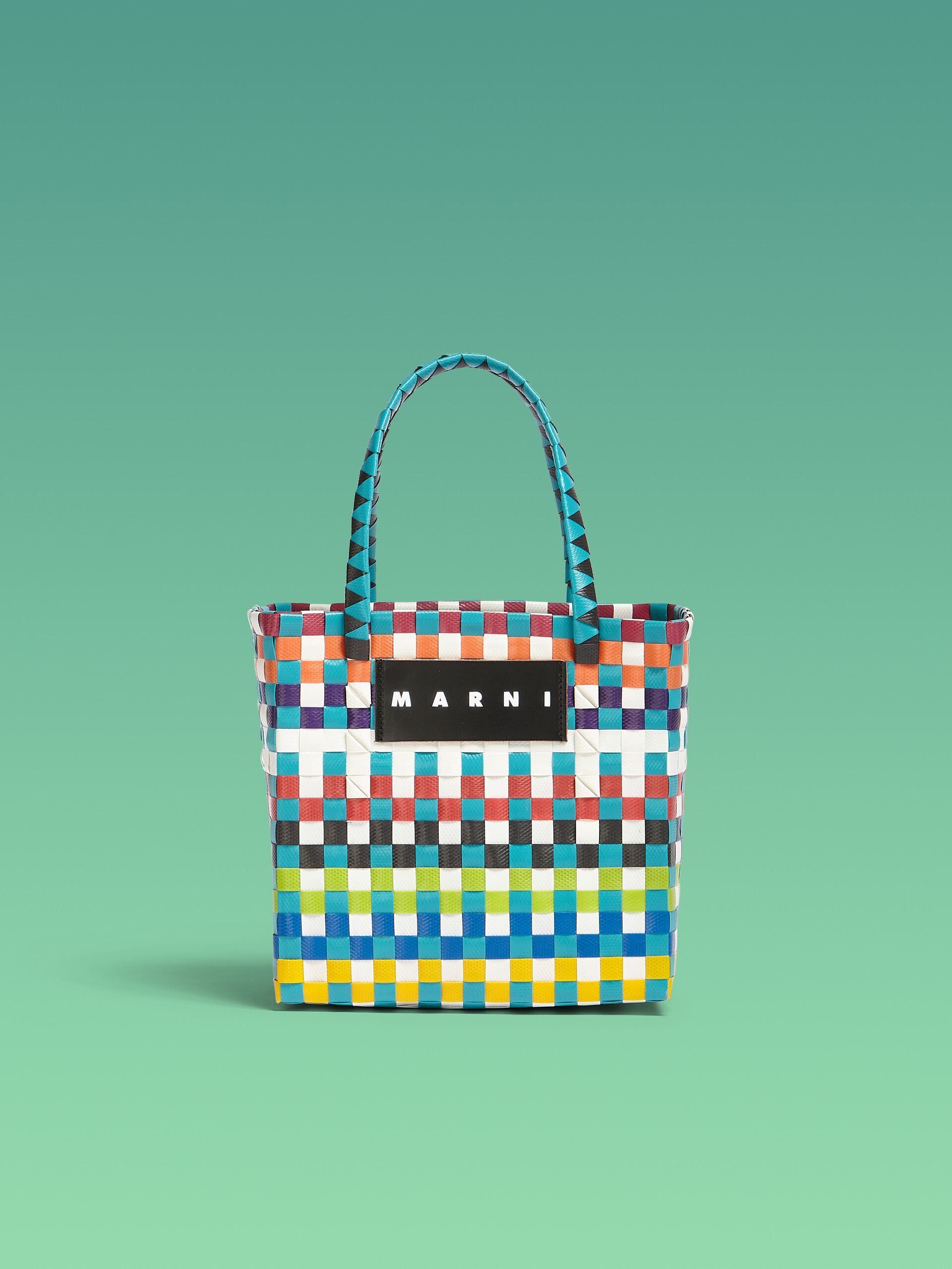MARNI MARKET MINI BASKET bag in multicolor woven material - Bags - Image 1