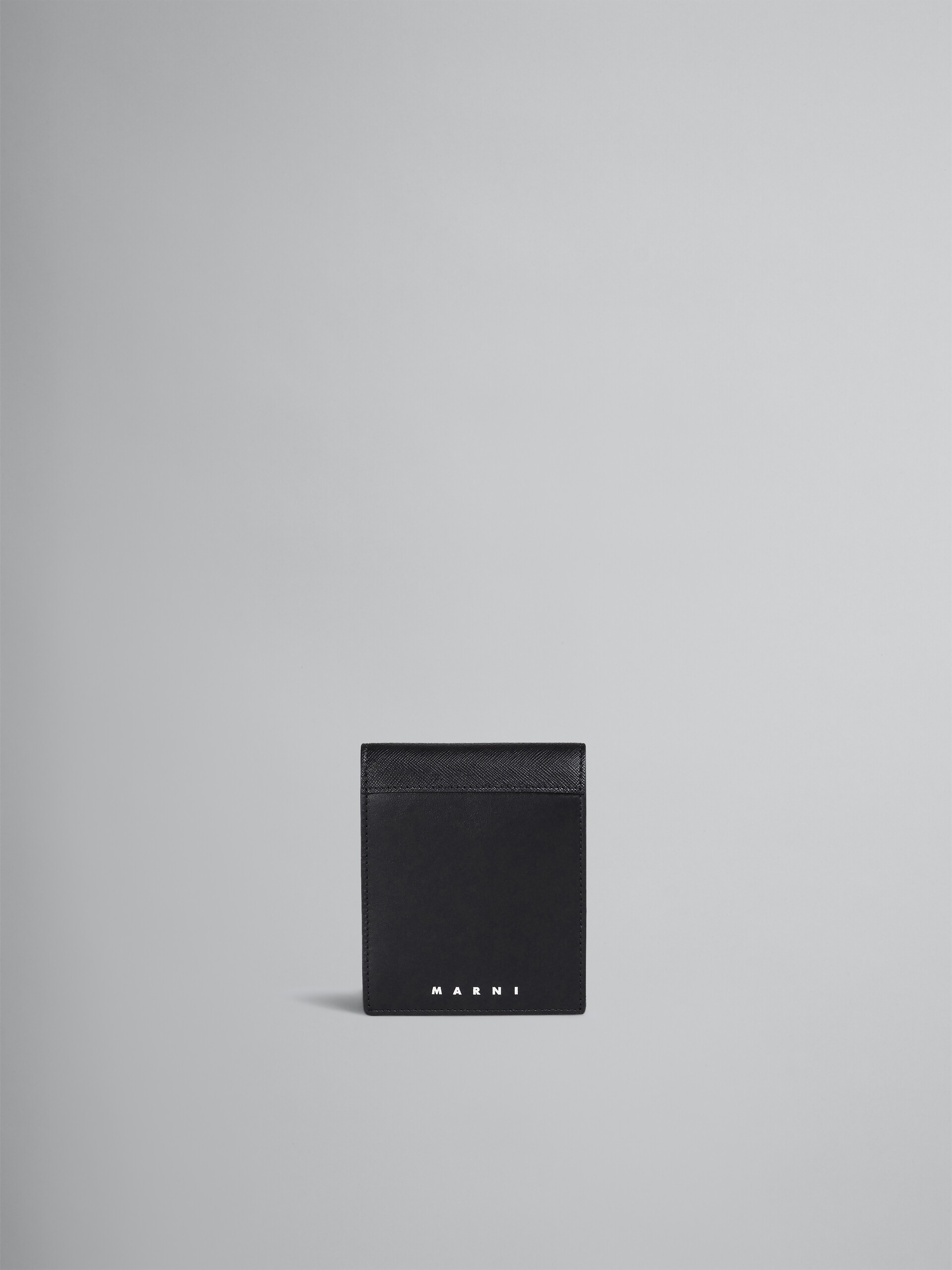 Schwarze Faltbrieftasche aus Saffian-Kalbsleder - Brieftaschen - Image 1