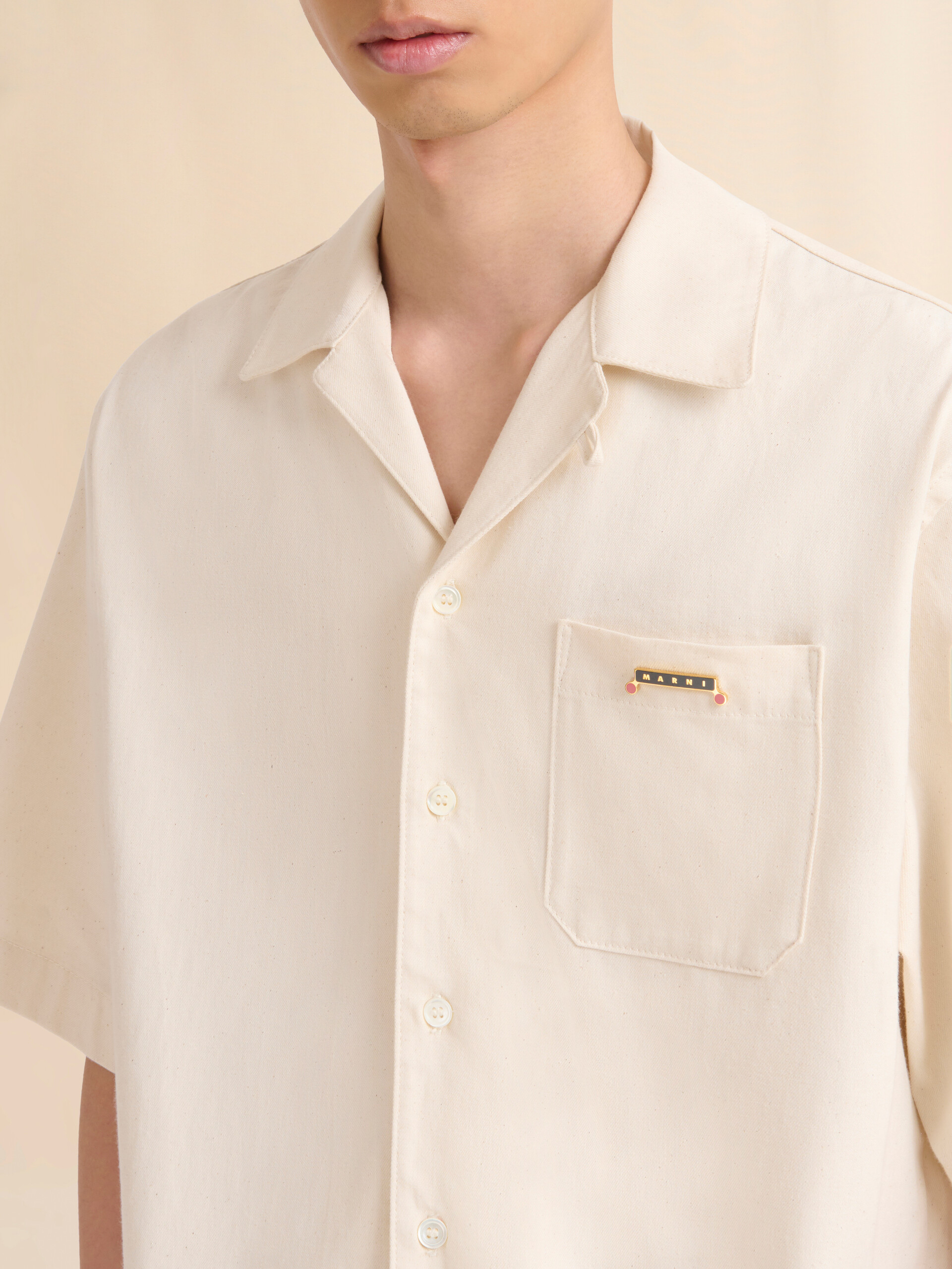 Cream denim shirt with Trunakaroo plaque - Shirts - Image 4