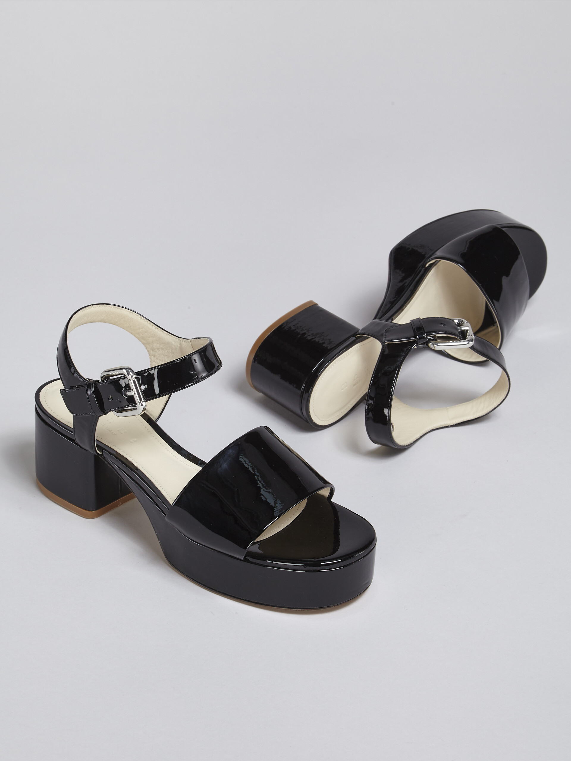 Black patent leather sandal - Sandals - Image 5