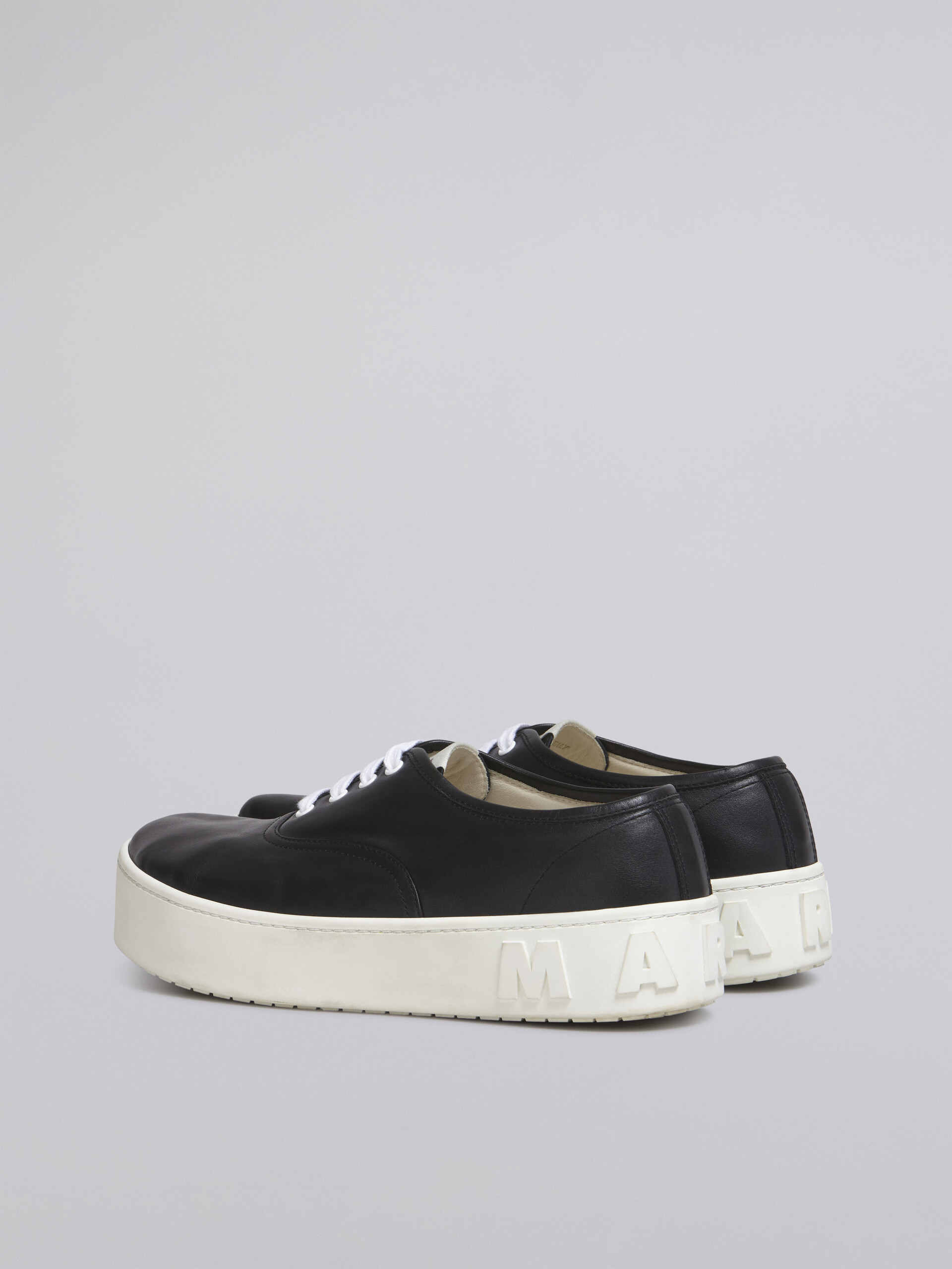 Black leather sneaker with maxi logo - Sneakers - Image 3