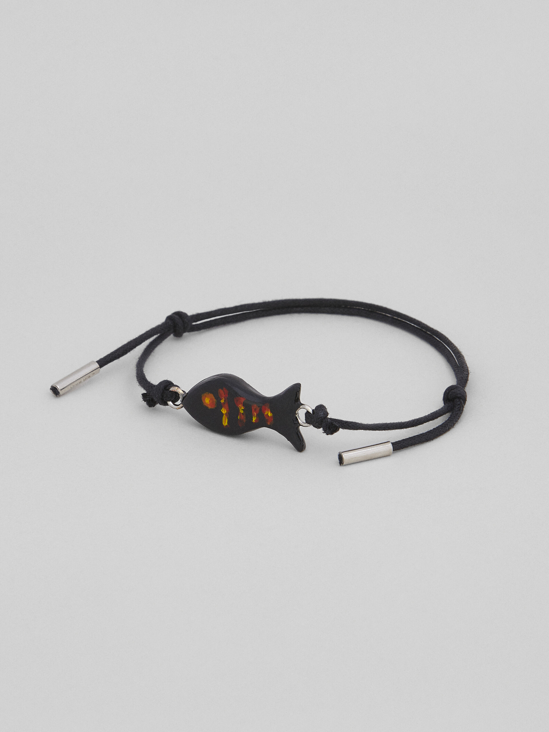 Leather bracelet with enamelled metal fish - Bracelets - Image 2