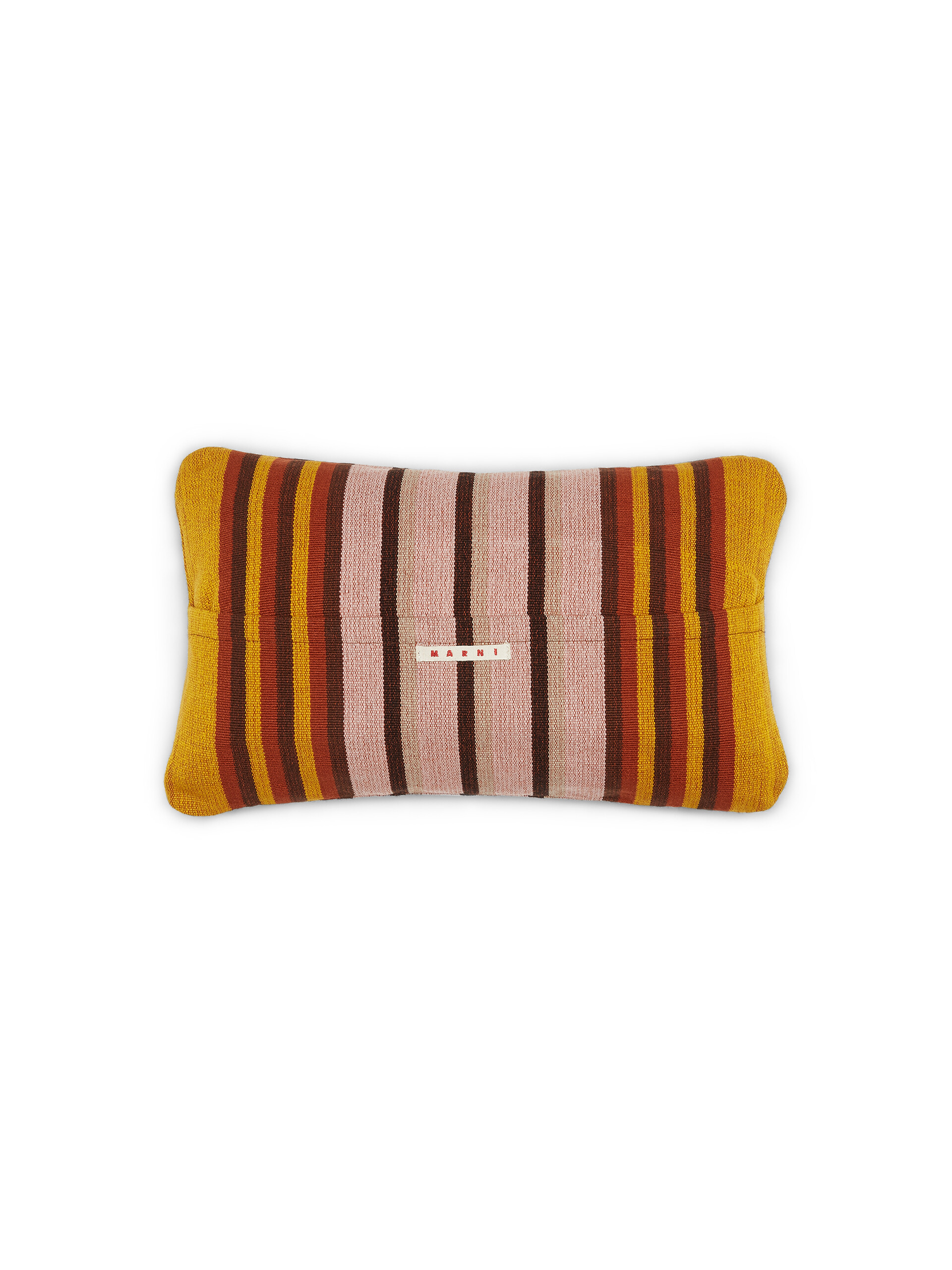 MARNI MARKET rectangular pillow cover in polyester with yellow pink and brown vertical stripes - Furniture - Image 2