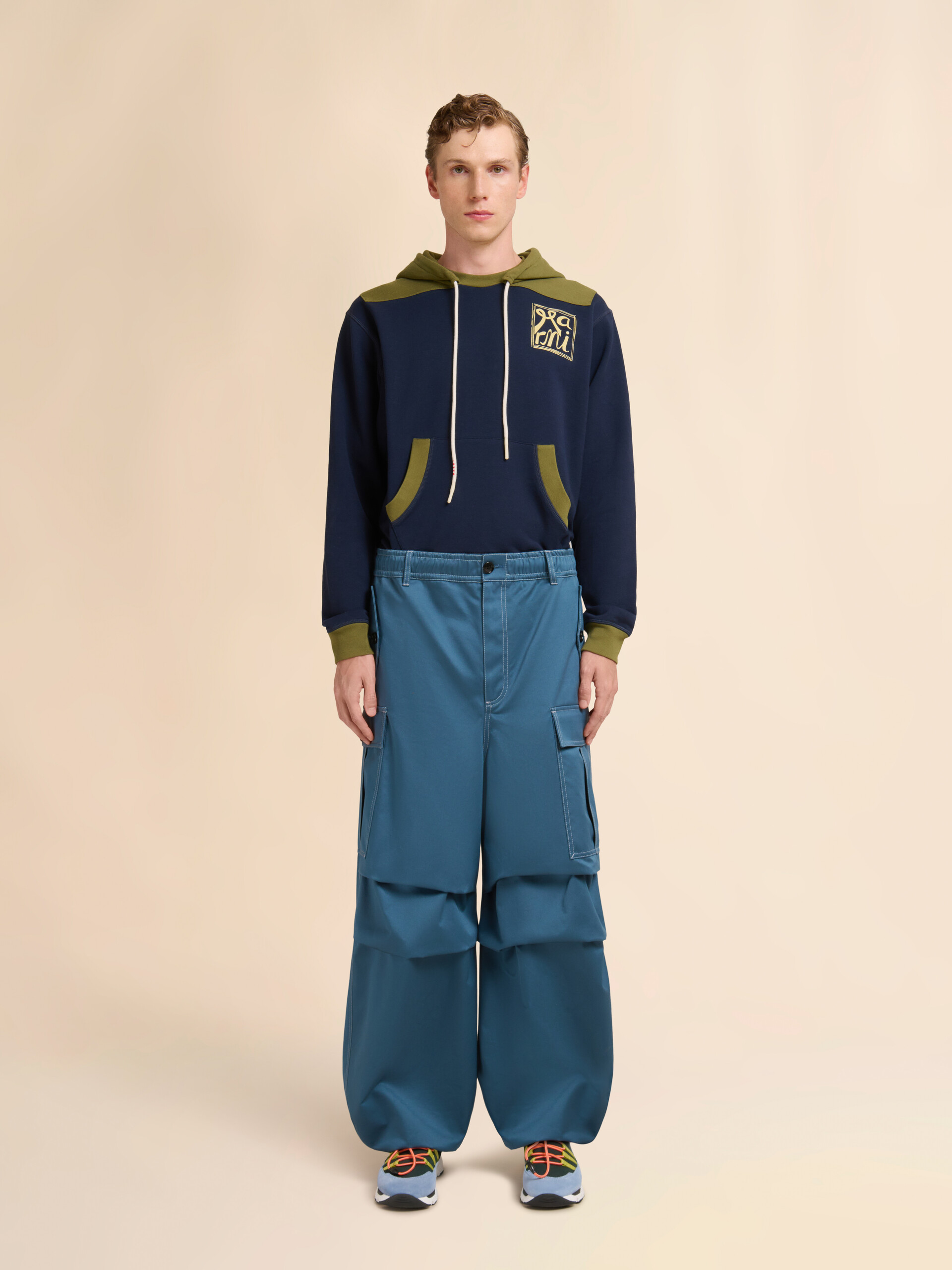 Turquoise water-repellent gabardine workwear trousers - Pants - Image 2