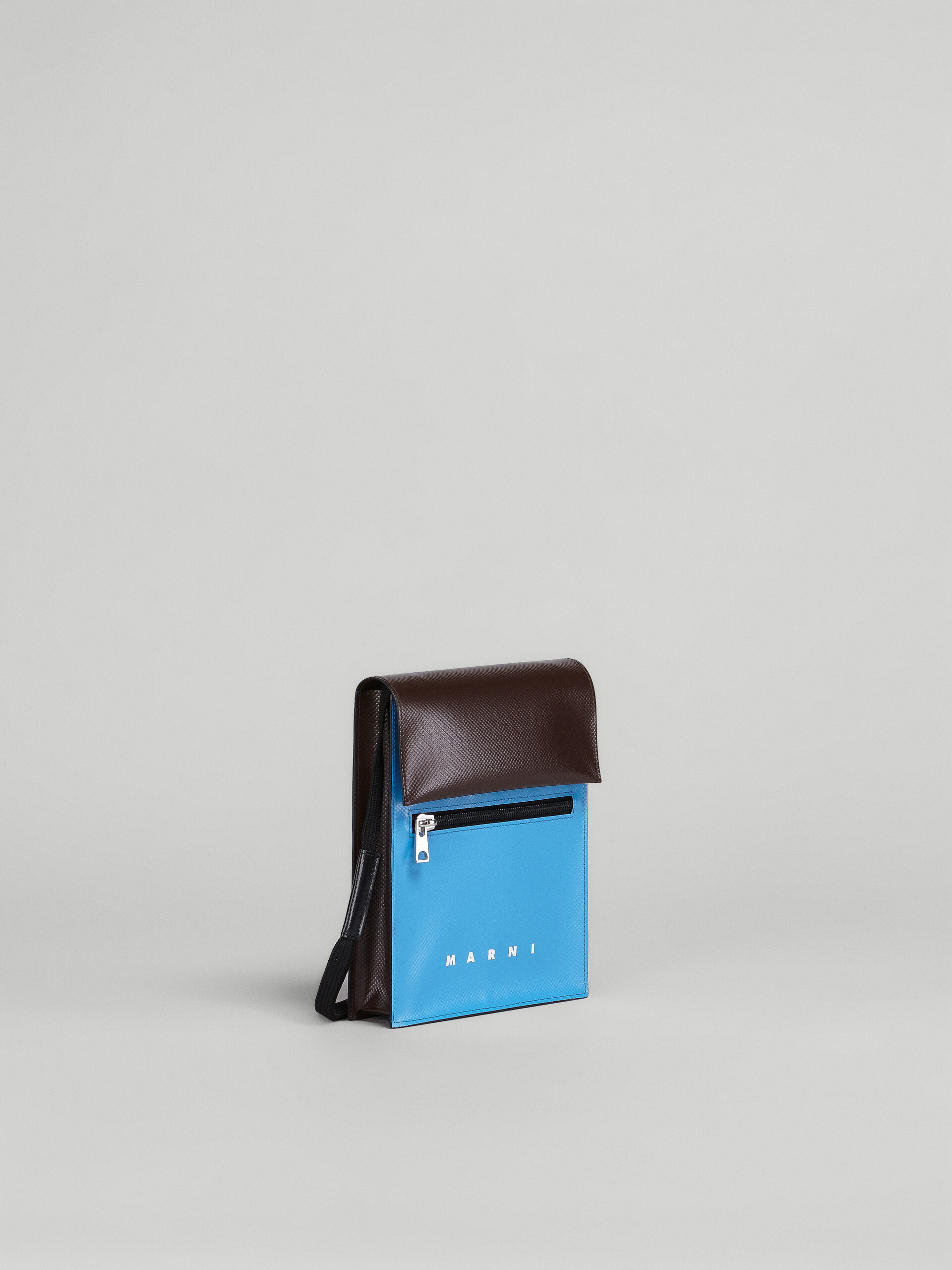 Pale blue and brown PVC TRIBECA messenger bag - Shoulder Bag - Image 5