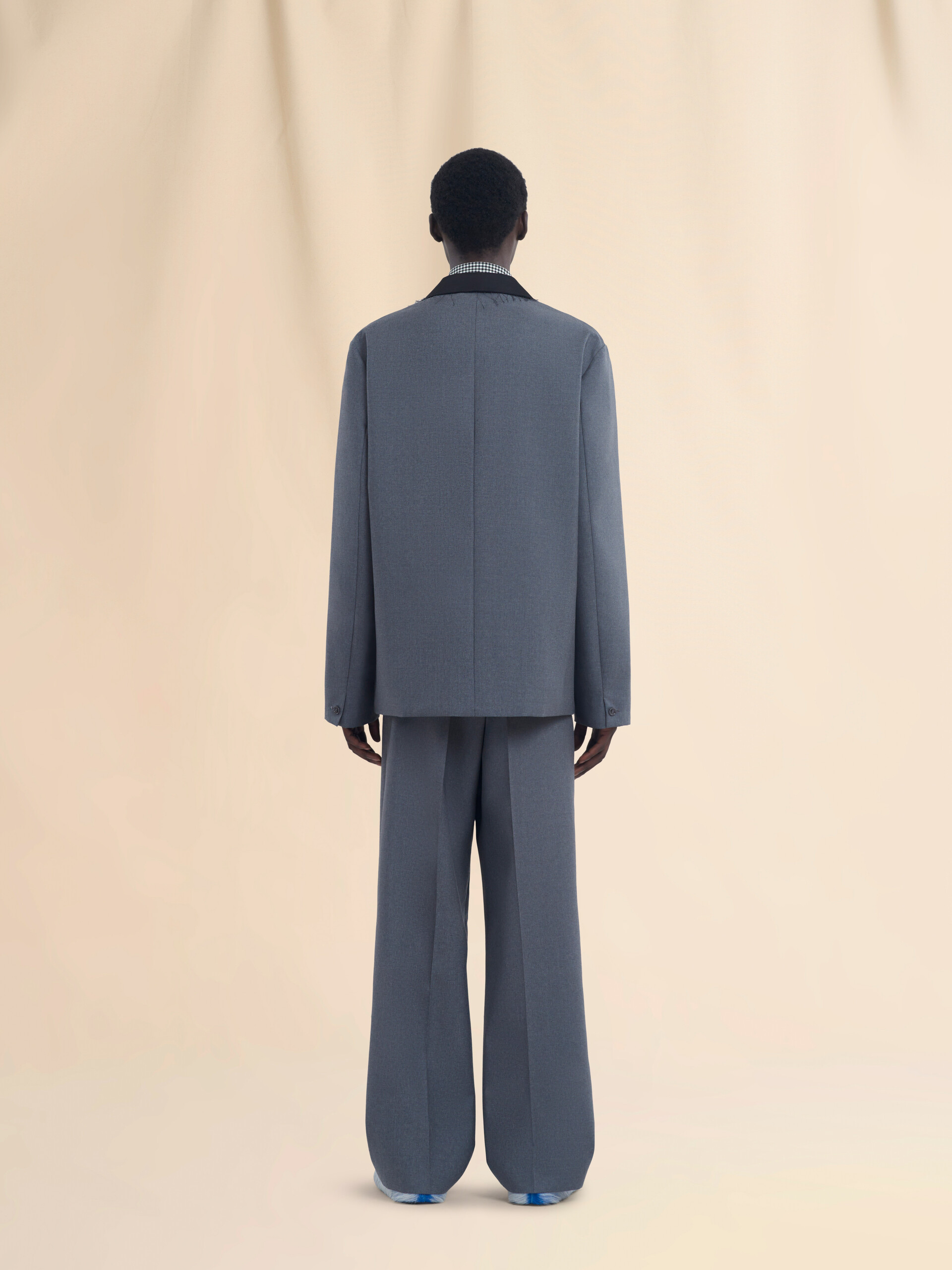 Grey single breasted wool jacket with Marni Symbol - Jackets - Image 3
