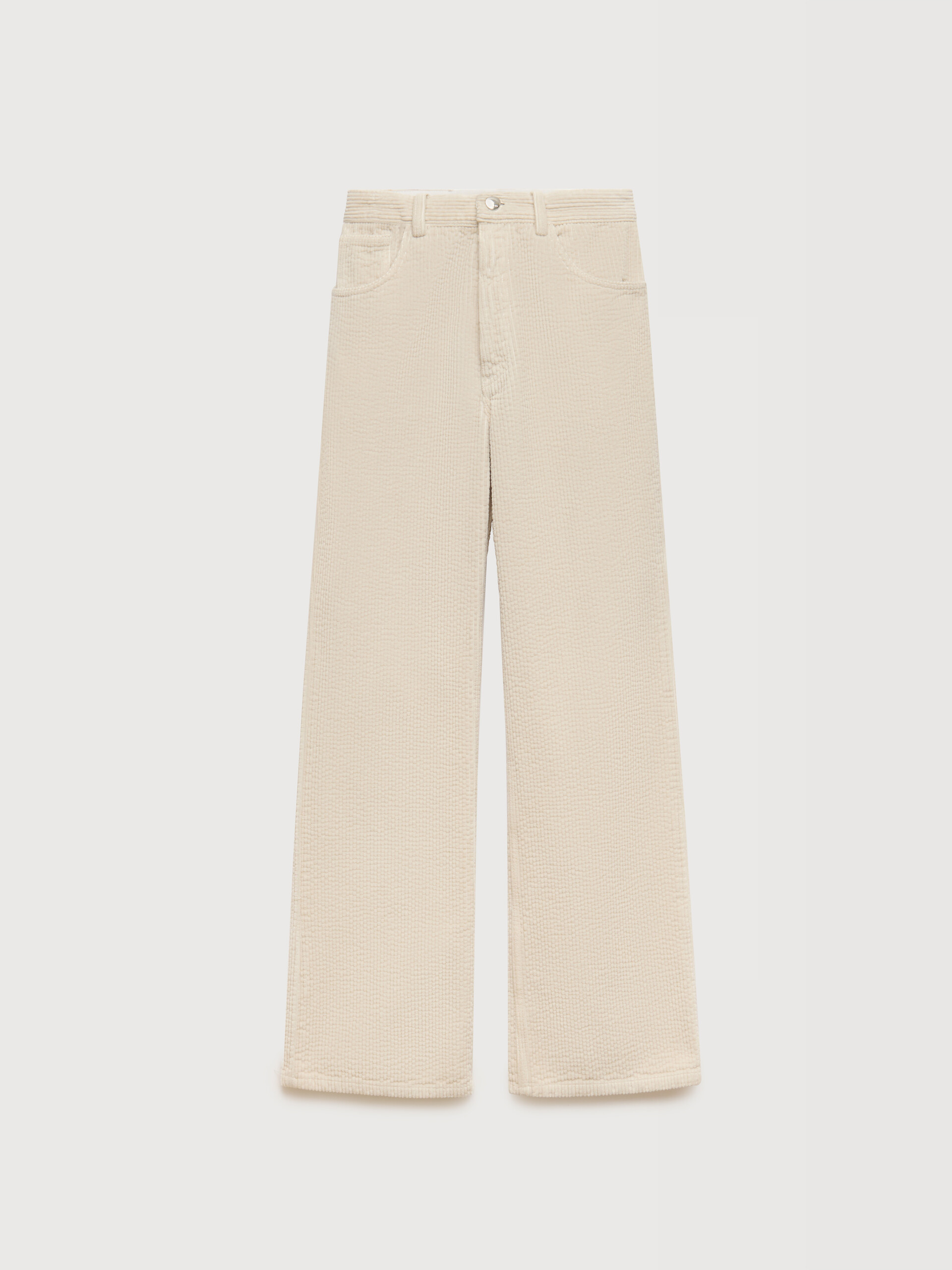 Cream corduroy flared trousers - Pants - Image 1