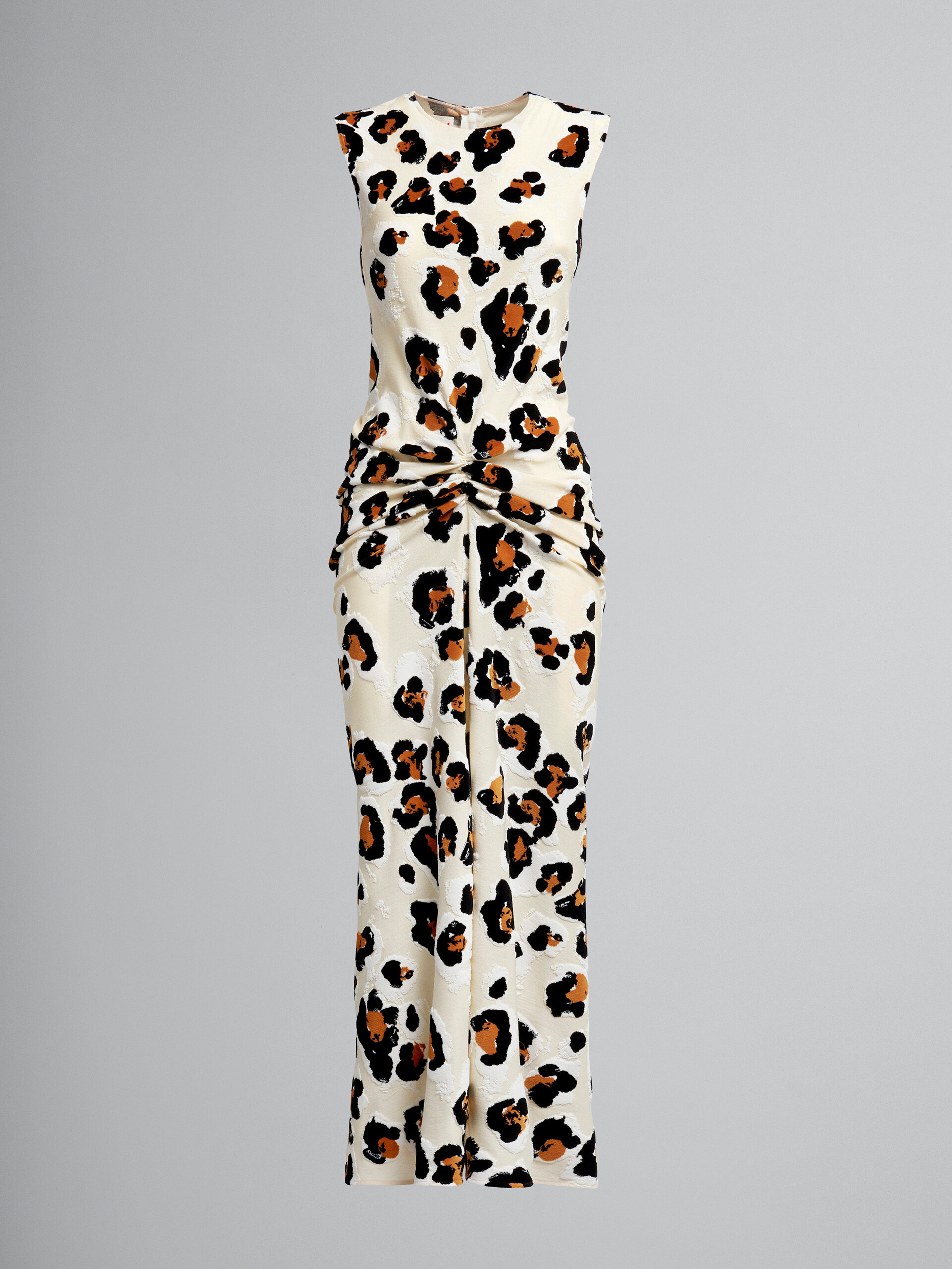 Velour jacquard long dress - Dresses - Image 1