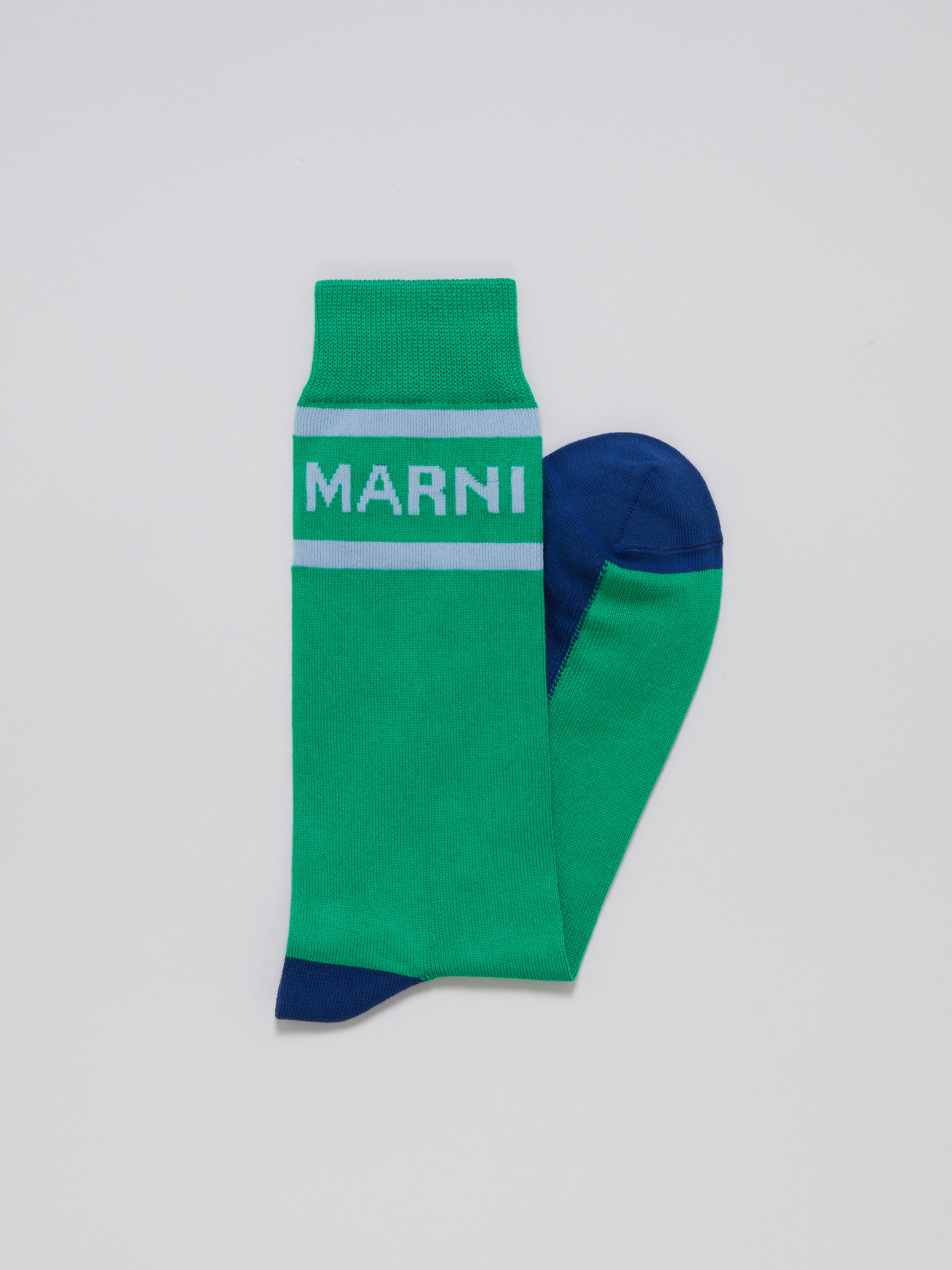 Green cotton socks with logo - Socks - Image 2