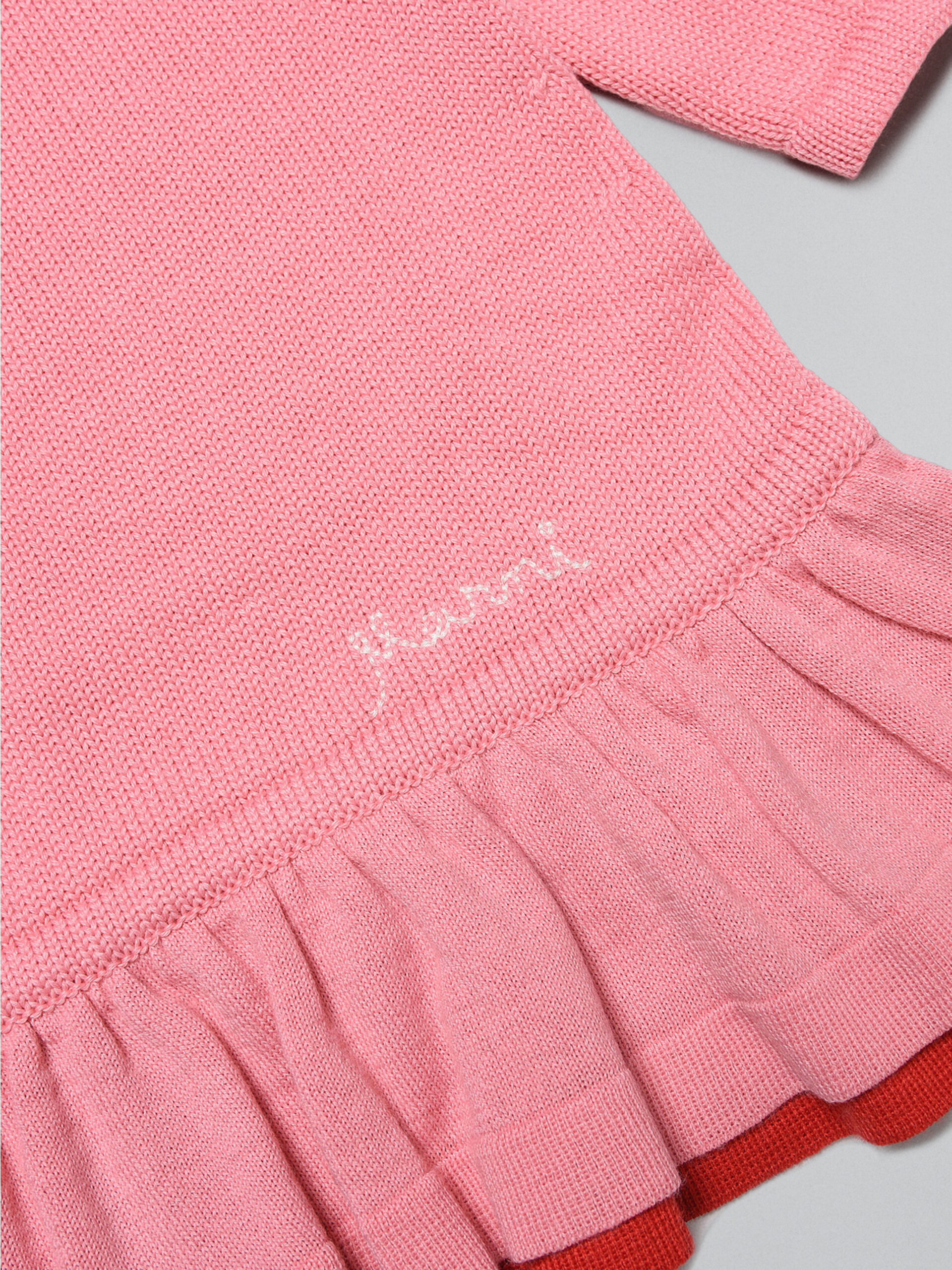 Pink jumper dress with flounce hem - Dresses - Image 3