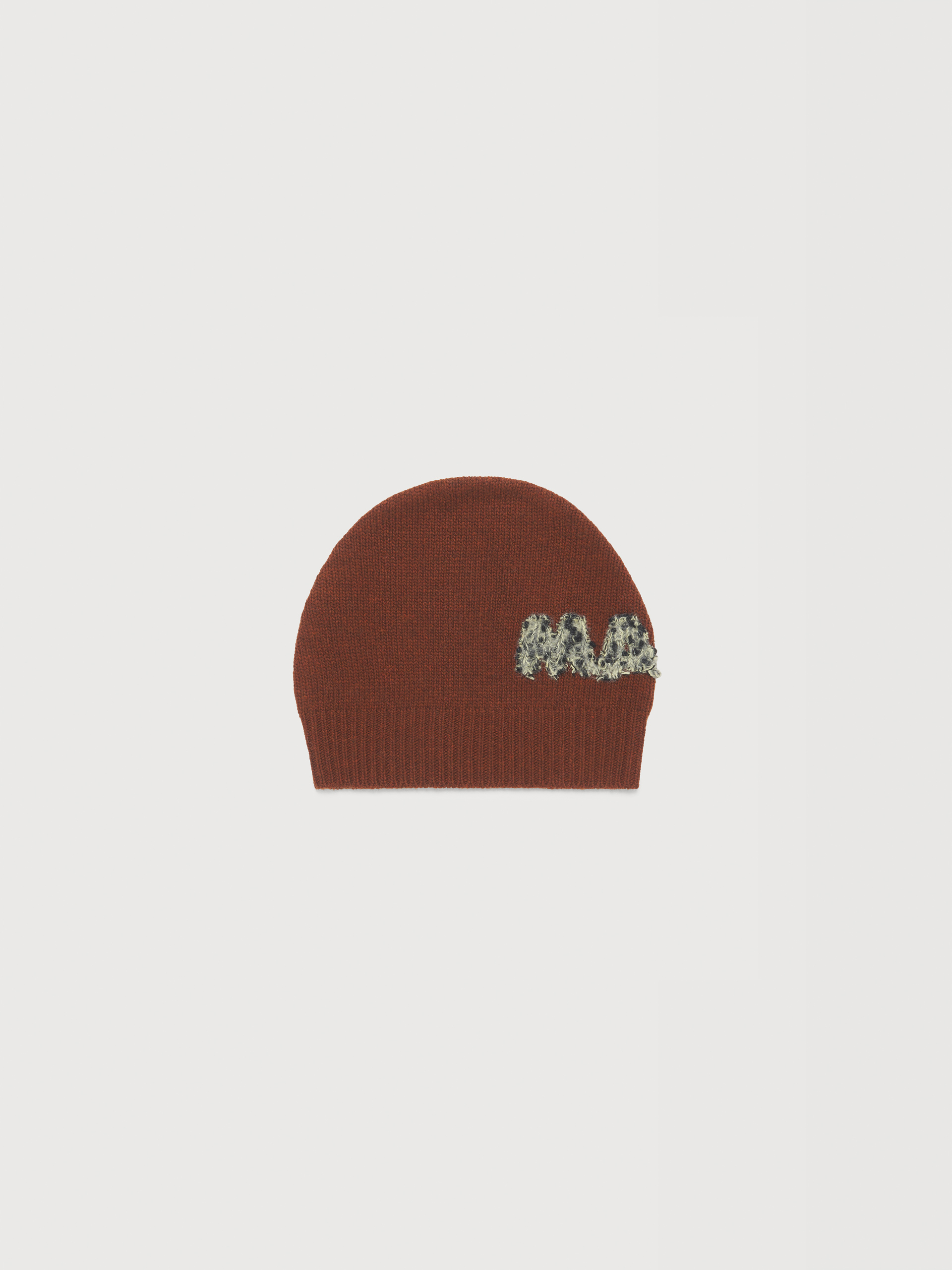 Brown wool beanie with Marni lettering - Hats - Image 1