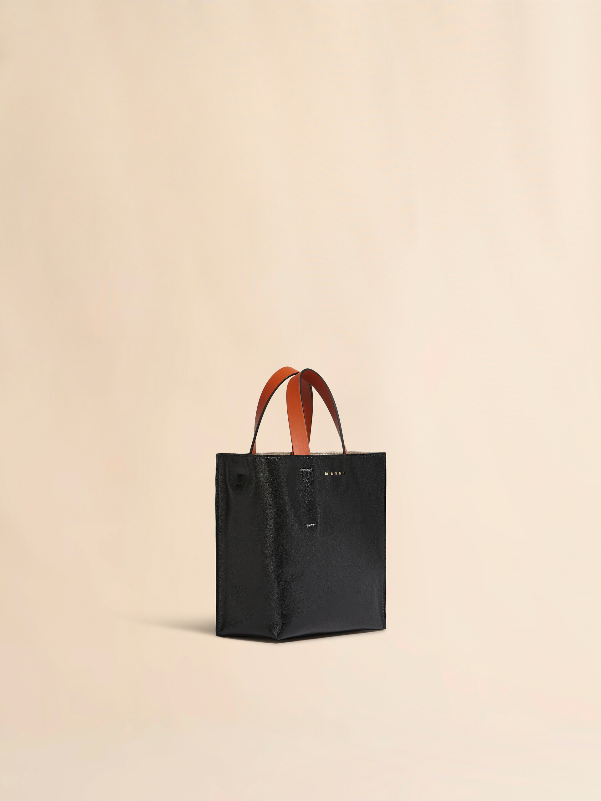 Museo Soft Mini Bag in grey black and red leather - Shopping Bags - Image 5
