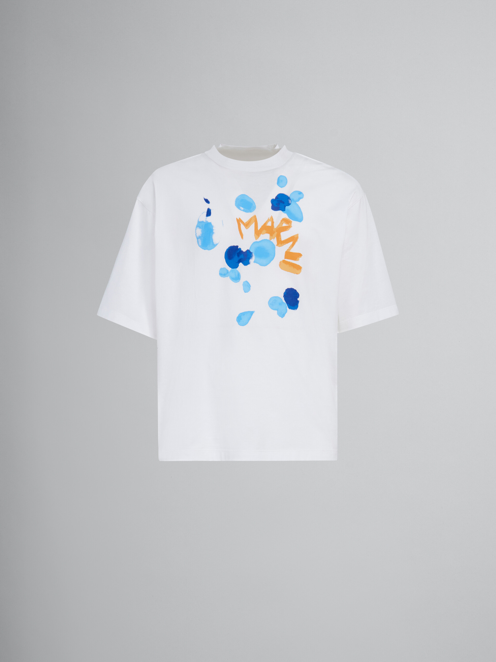 ホワイト Marni Drippingプリント オーガニックコットン製Tシャツ | Marni