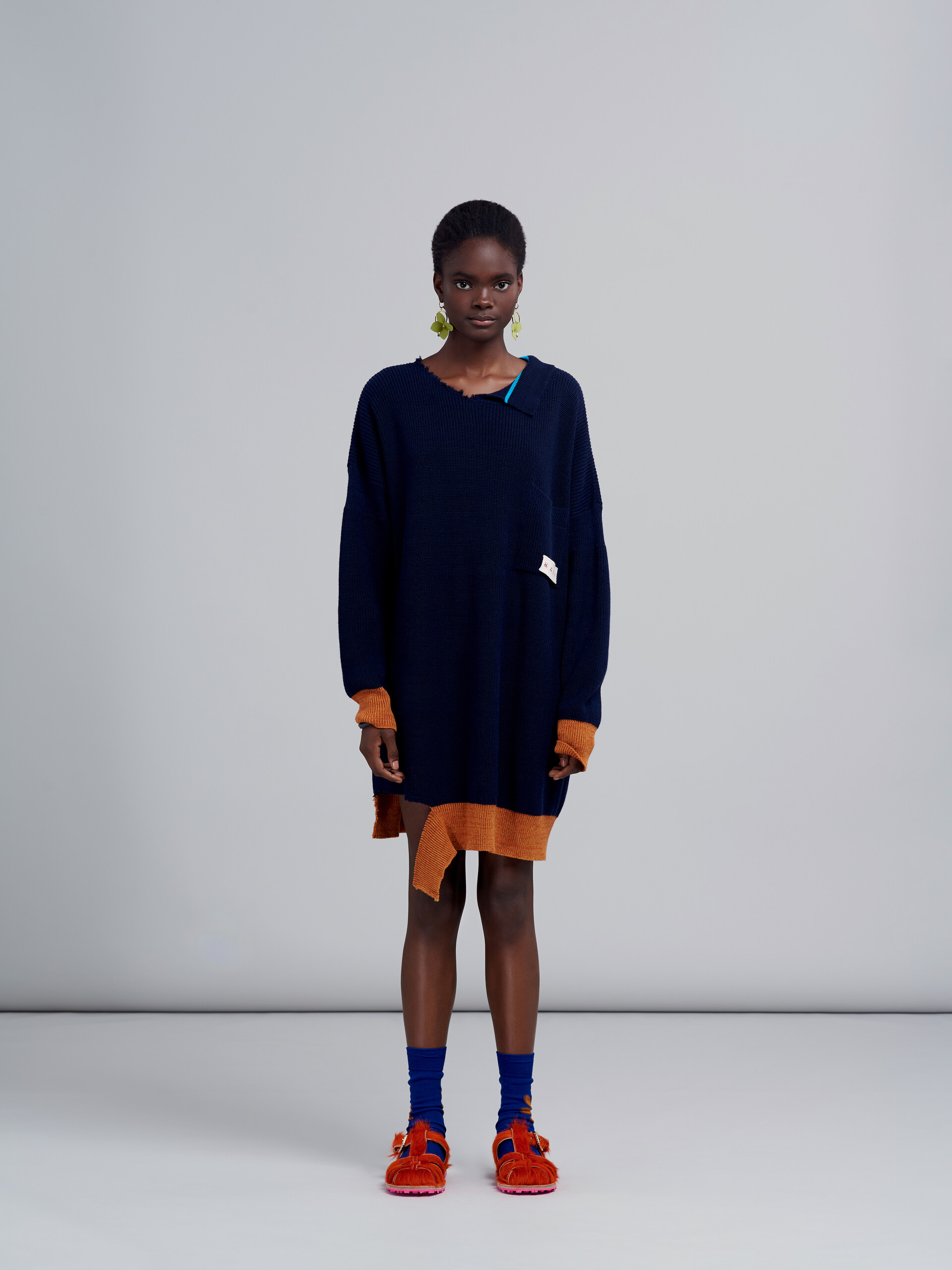 Broken ribbed organic cotton and wool knit dress - Dresses - Image 2