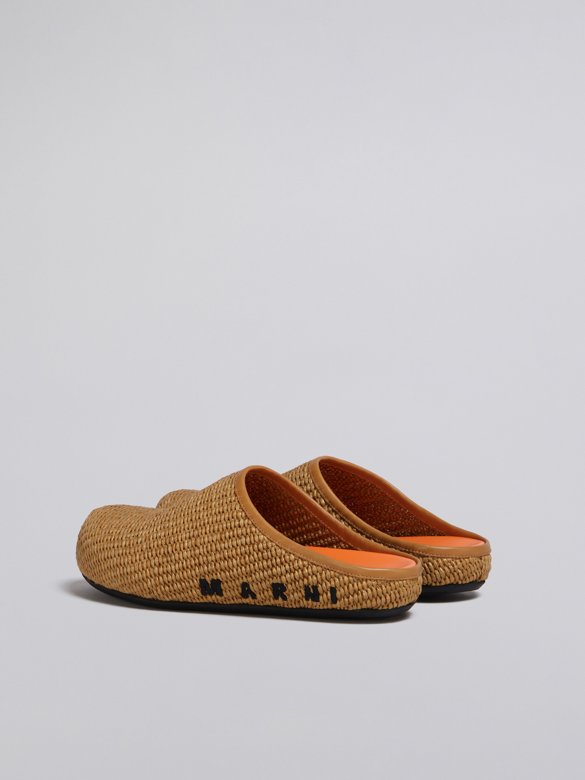 Brown raffia and leather Fussbett sabot - Clogs - Image 3