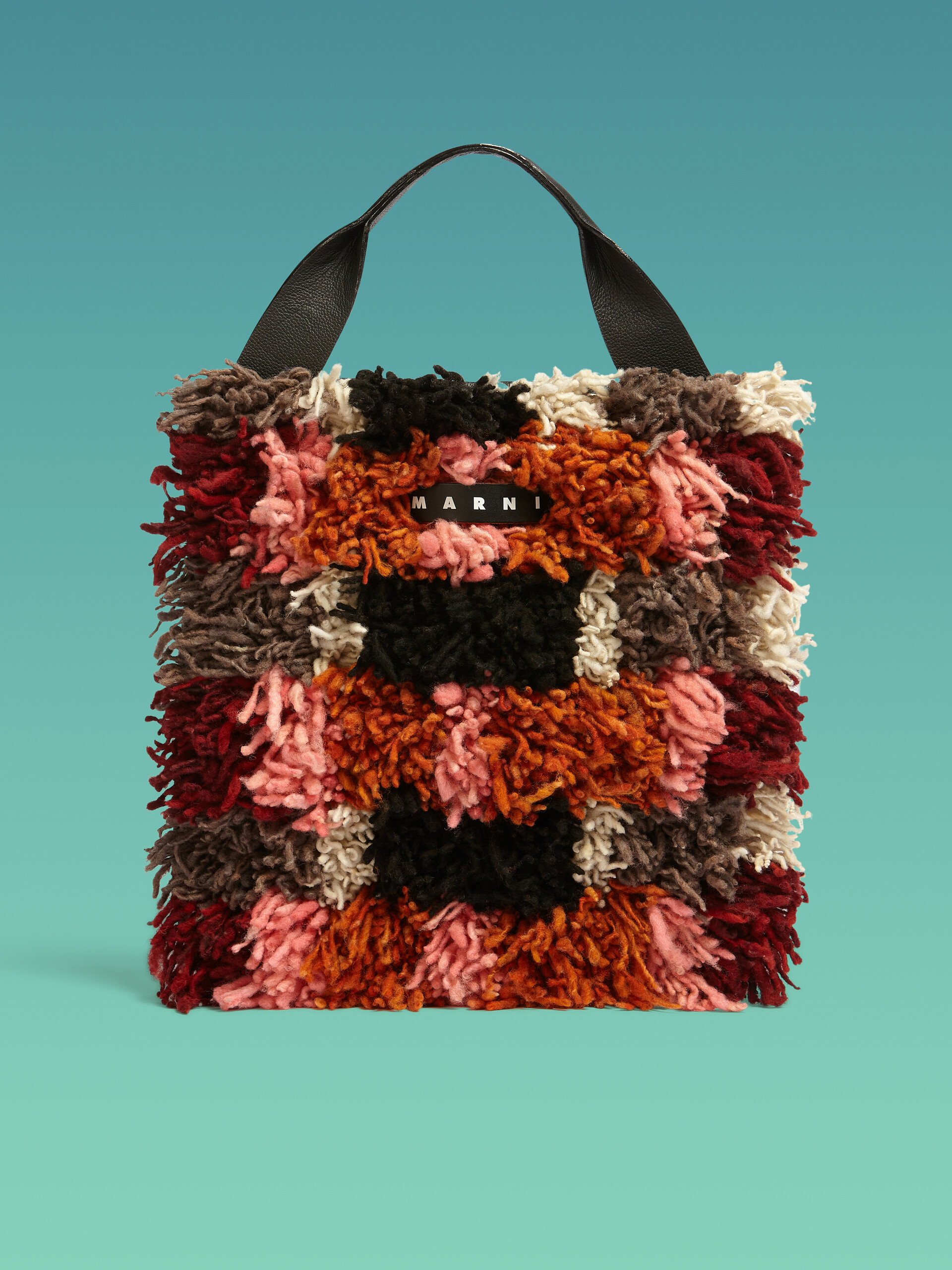 MARNI MARKET bag in multicolor long wool - Bags - Image 1